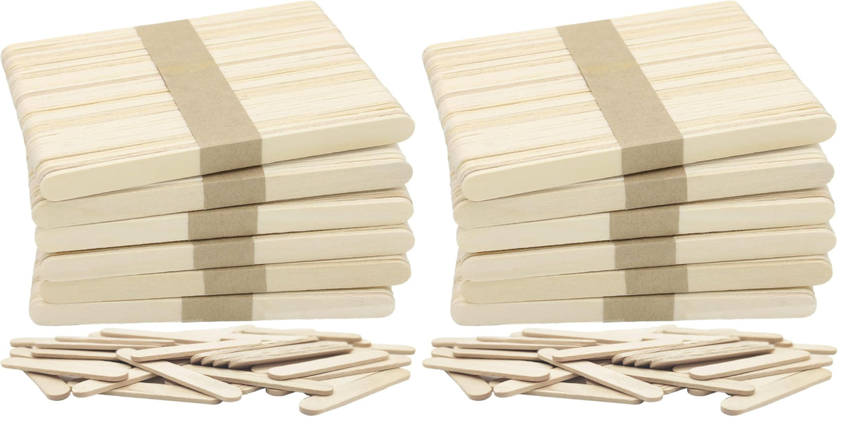WISYOK 240 Pcs Natural Wood Craft Sticks, Popsicle Sticks, Lolly Sticks for Crafts 4.5 Inch, Ideal for Homeschool Arts and Crafts, Waxing Supplies, Classroom Art Supplies