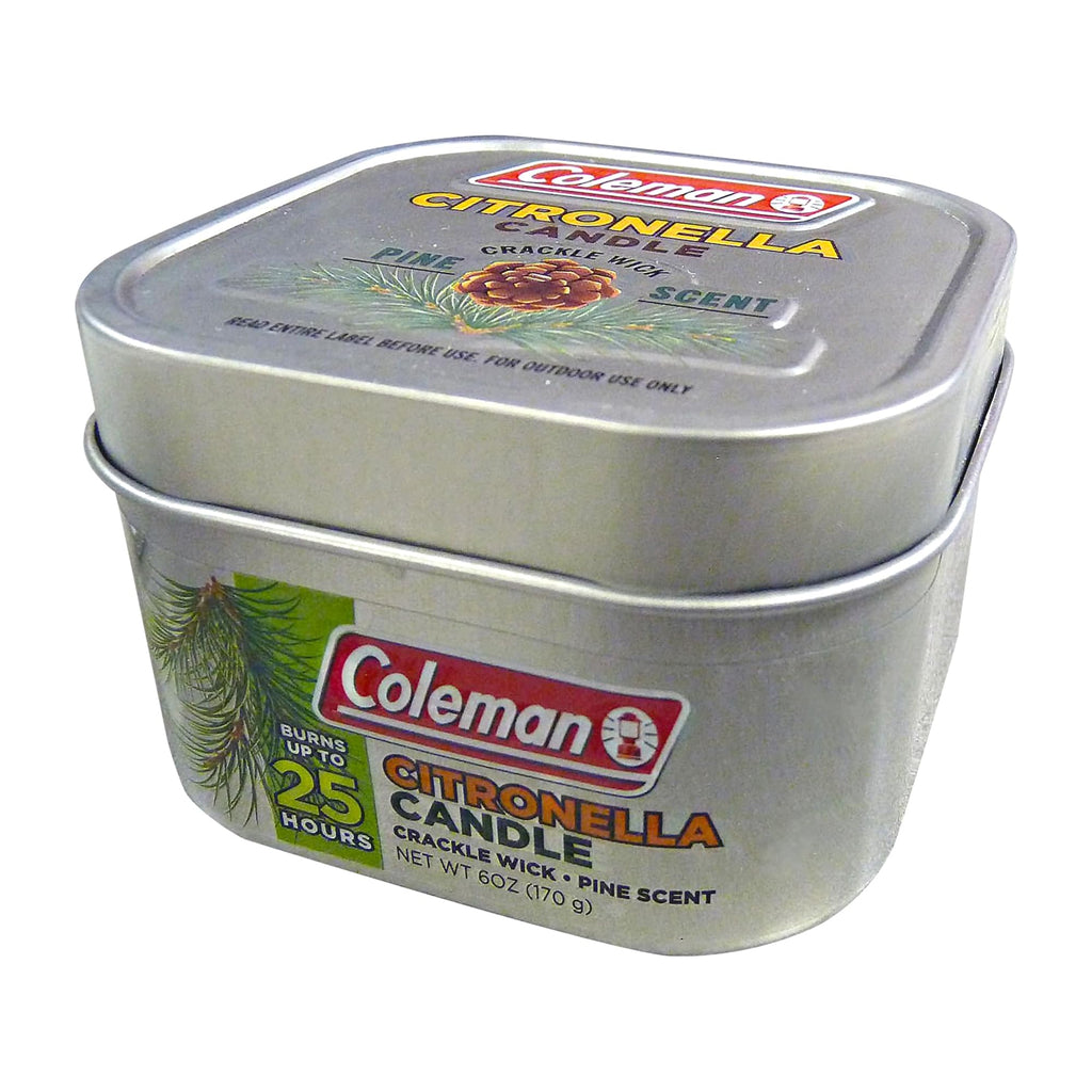 Coleman Pine Scent Citronella Candle with Wooden Crackle Wick - 6 oz
