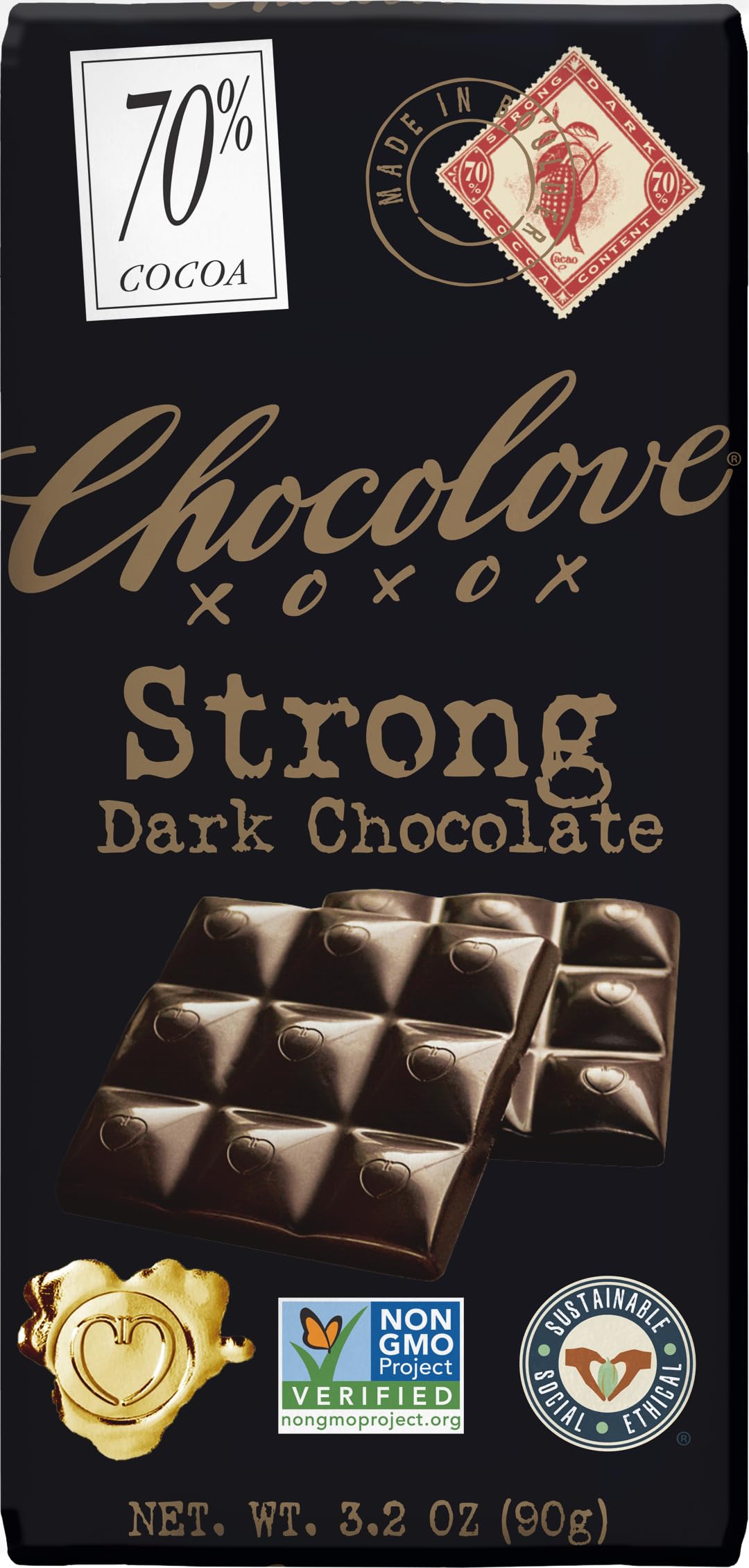 Chocolove Strong Dark Chocolate Mini, 1.3 oz