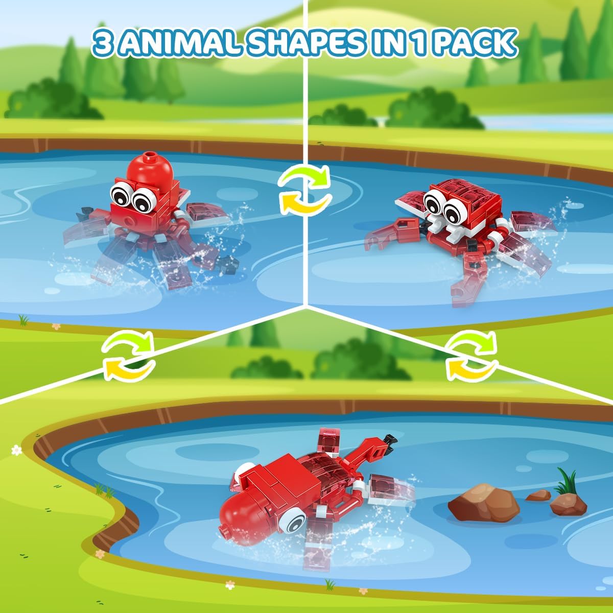 INSOON 30 Packs Animal Party Favors for Kids, 810 PCS Mini Animal Building Block Toy Set for Goodie Bag Fillers Classroom Prizes Easter Birthday Children's Day for Boys Girls Student Ages 6+