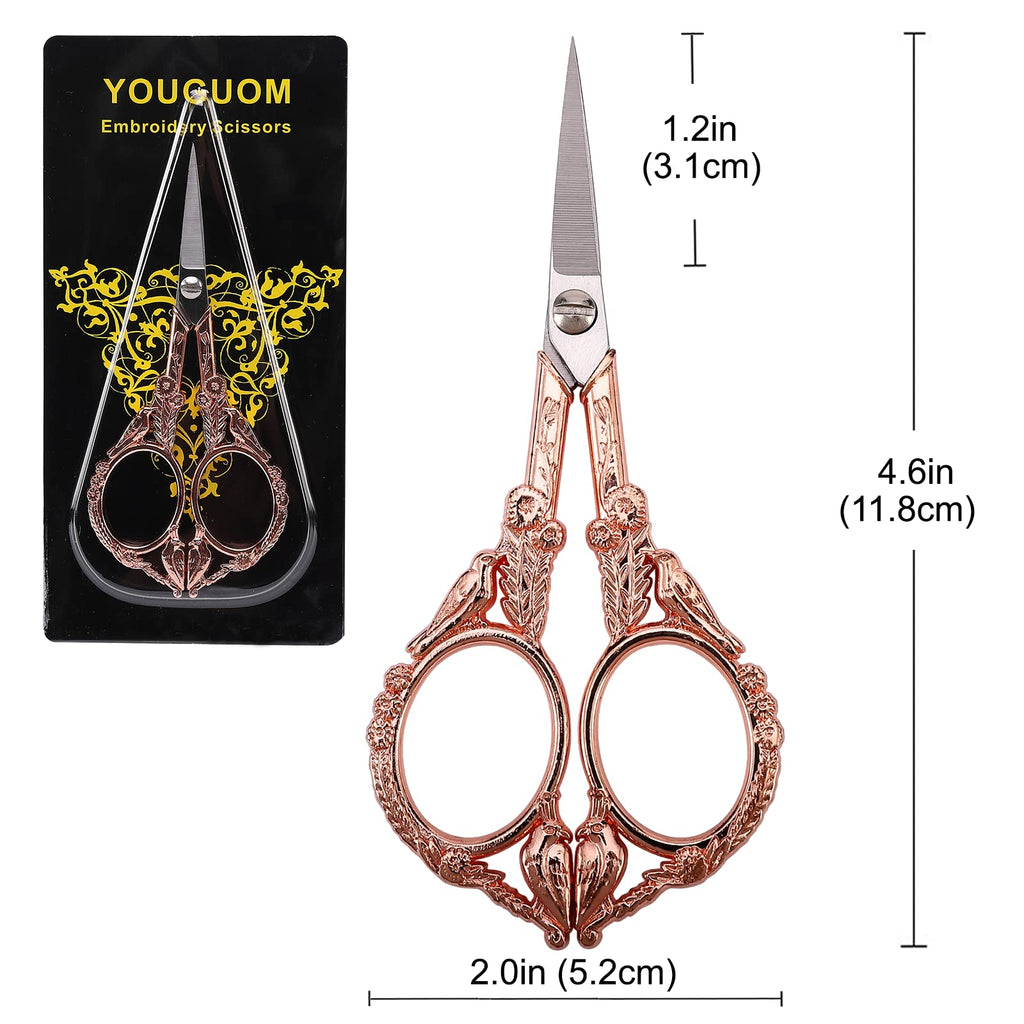 YOUGUOM Small Craft Scissors, Little Travel Sharp Embroidery Scissors All Purpose, Straight Tips Mini Sewing Shears, Precision Detail Thread Cutting Snips