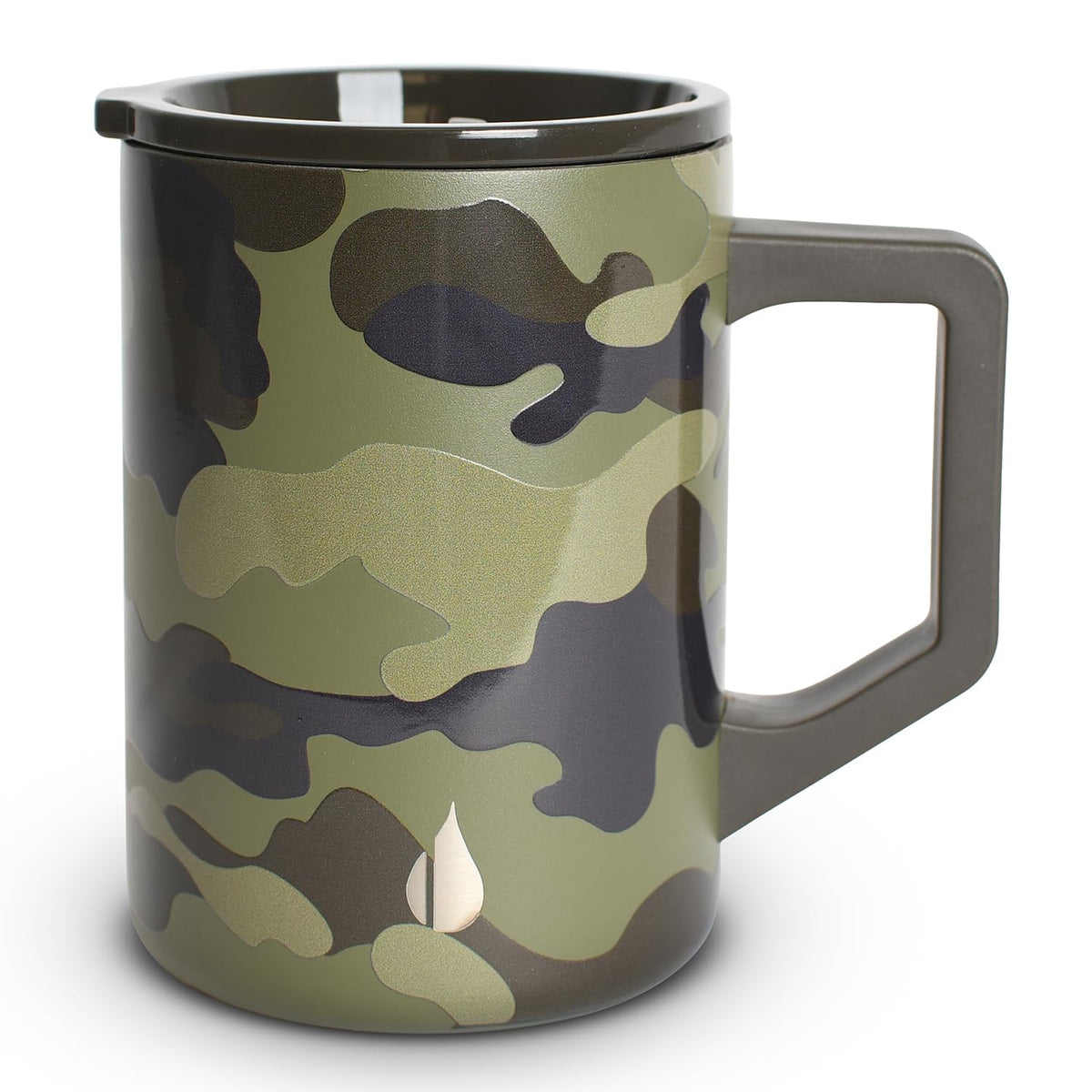 Elemental Insulated Coffee Mug - Triple-Wall Stainless Steel Summit Travel Cup for Hot and Cold Drinks - Thermal Coffee Mug with Lid and Handle for Camping, Office & Travel 12oz - Black