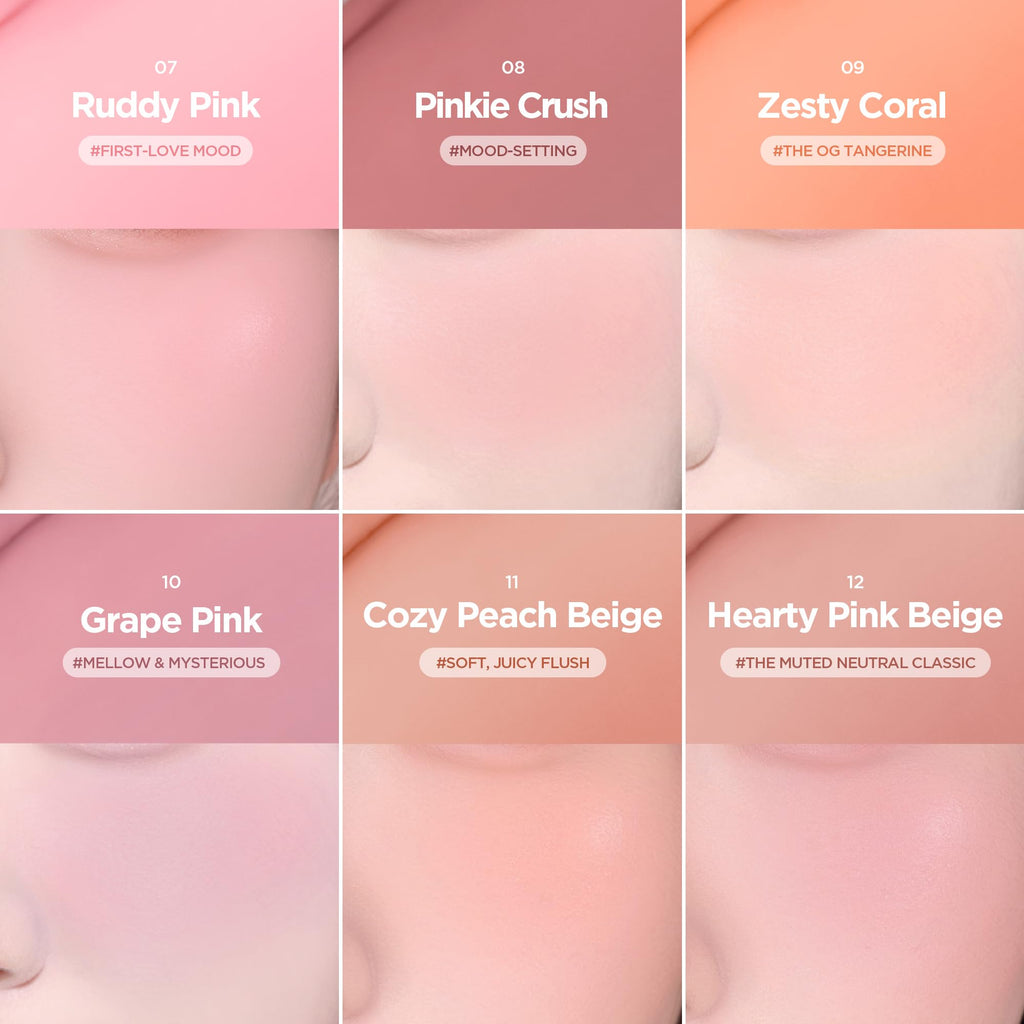 lilybyred Luv Beam Cheek Balm | Heart-Shaped Korean Cream Blush, Semi-Matte Finish, Long-Lasting, Blendable & Buildable, Soft Creamy Texture, Lightweight, Natural Flush, 0.12 oz. (01 Pure Coral)