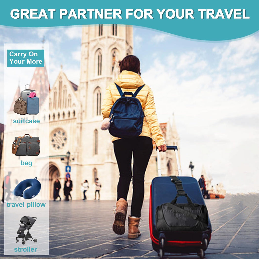 Luggage Straps for Suitcases TSA Approved, Travel Accessories to Connect Two Suitcase, Add Bag Luggage Straps for Carry On Your 3 Luggages Adjustable Buckle Belt, 2Pack Black