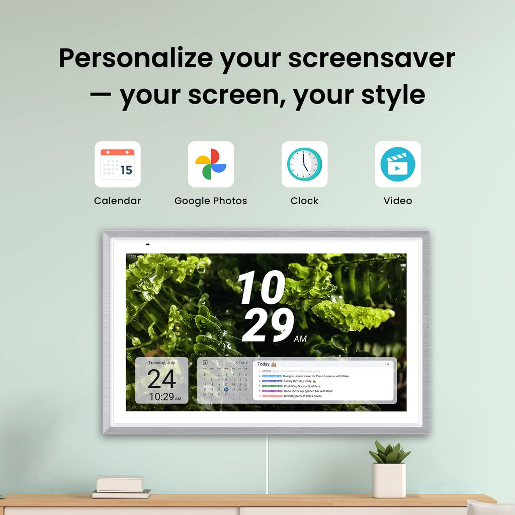 Apolosign 27-inch Digital Calendar & Smart Family Wall Planner, No Subscription, Calendar & Dashboard Dual-Mode System, Shared Touchscreen Display with Calendar Sync, Chore Charts & Family Scheduling Hub, Wall Mount Included (Black)