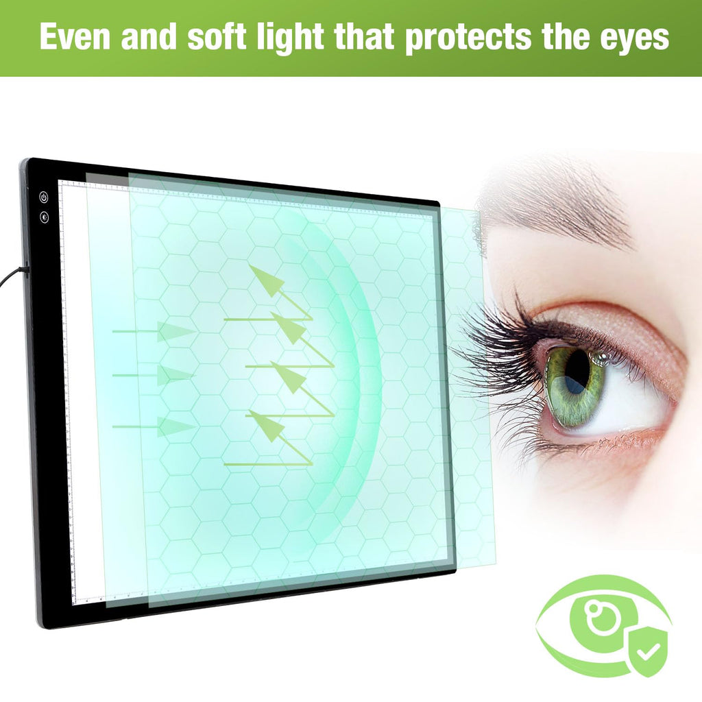 Zocelight A1(35.4''x 23.6'') Large Rechargeable Light Pad for Diamond Painting,6 Levels & Stepless Dimming Light Box for Tracing,3-Color Modes Light Board,Built-in 6000mAh Battery Light Table for Art