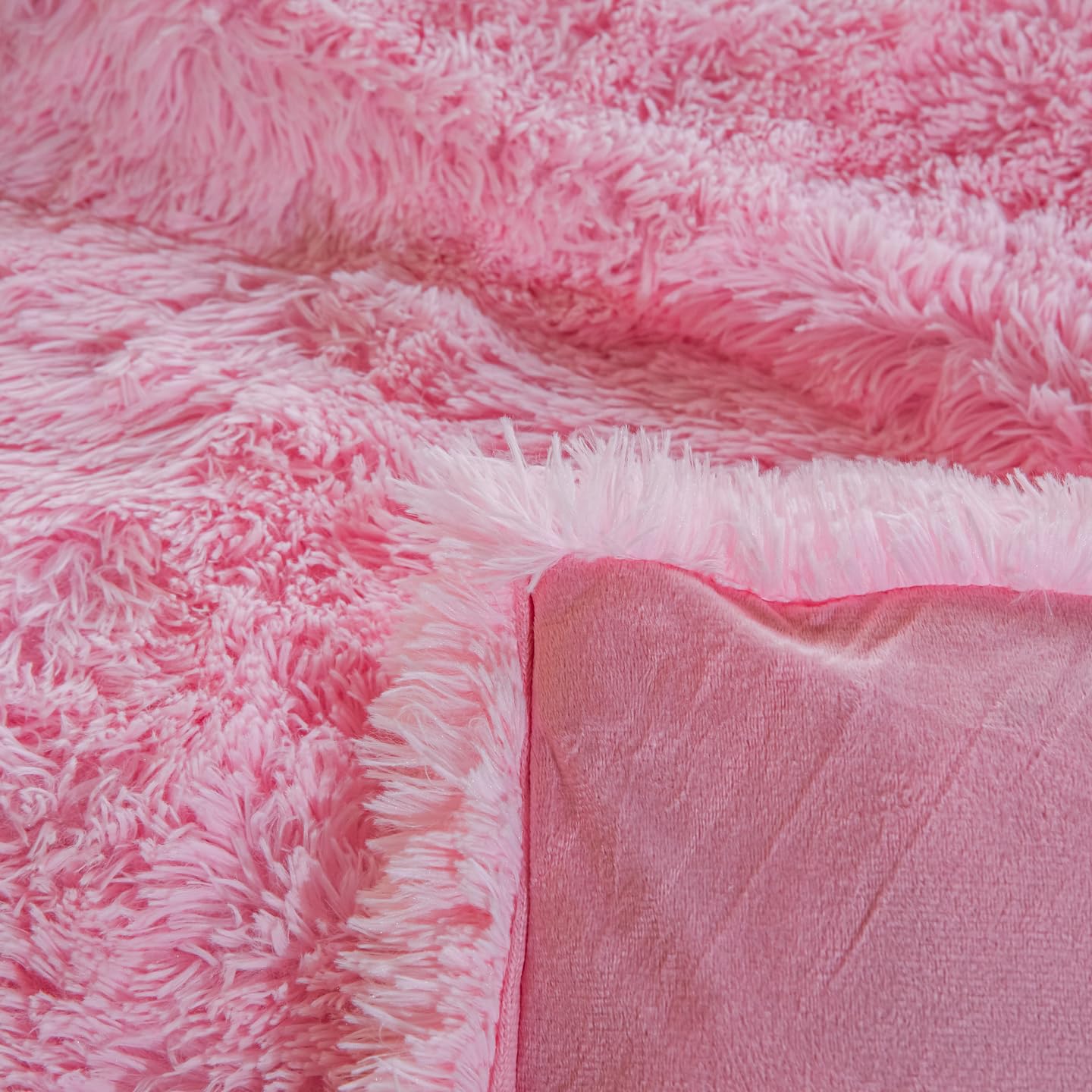 Faux Fur Kids Girls Purple Rainbow Comforter Sets Twin/Full - 3PC Bed Set Warm Comfortable Soft Plush Flannel Velvet Fluffy Fuzzy Bedding（Comforter x 1 Pillowcases x 2）