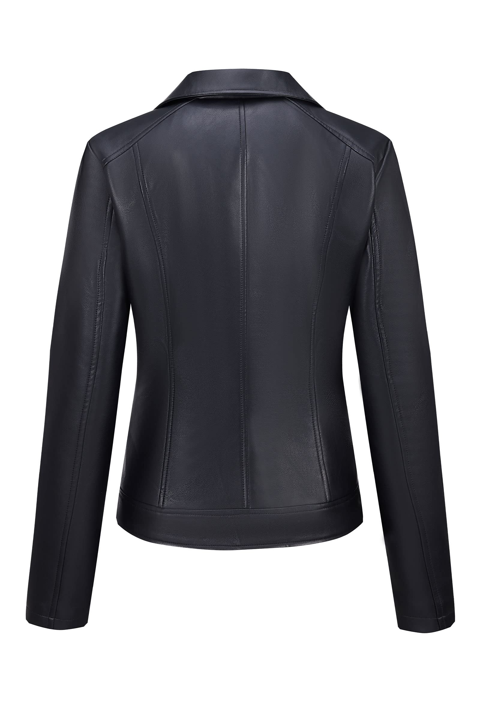 Bellivera Women's Faux Leather Casual Jacket 2026 Spring Trendy Motorcycle Outfits Lightweight Classic Coat