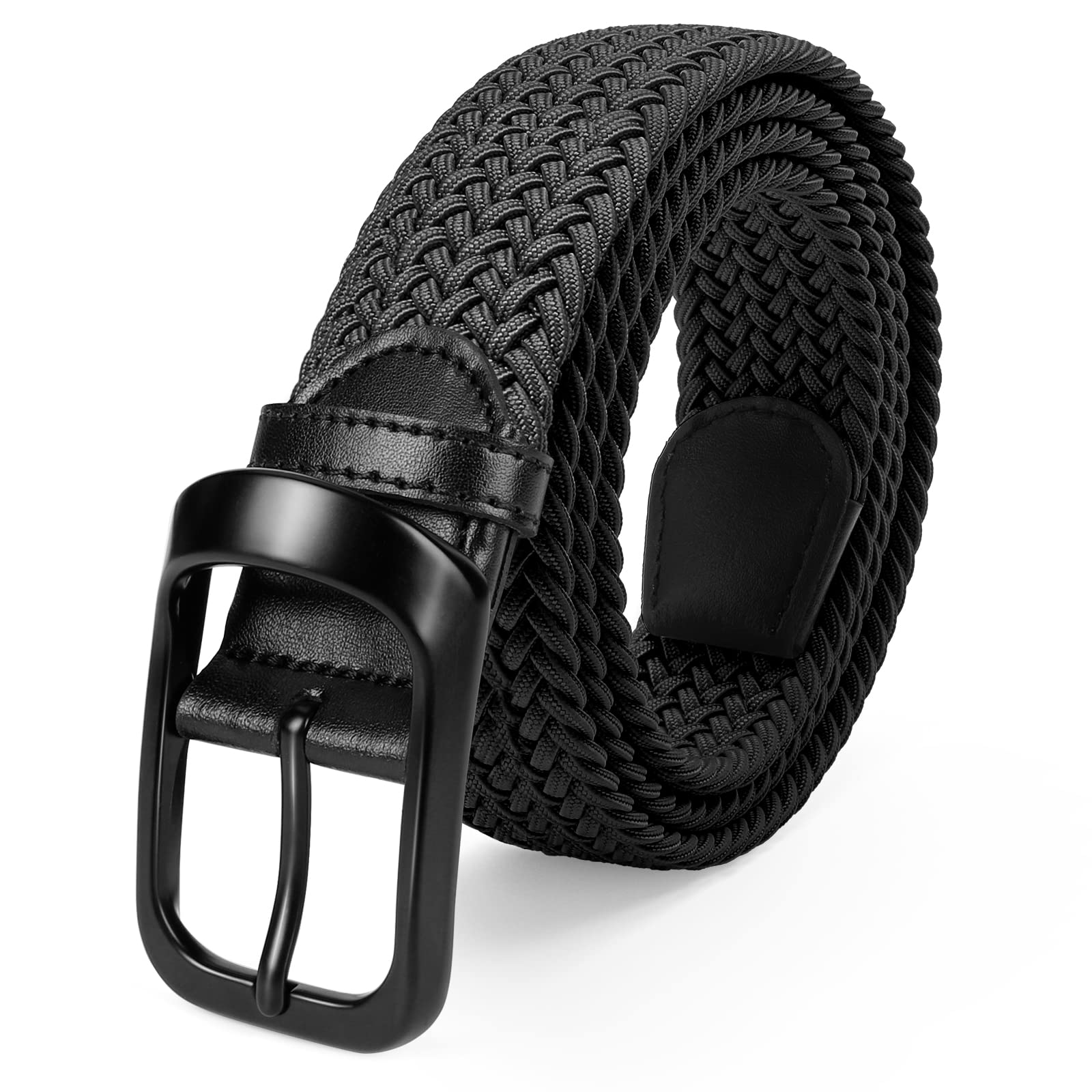 FAIRWIN Men's Golf Belt, Stretch Braided Elastic Woven Casual Jeans Belts 1 3/8" Nylon Web Work Belts for Men
