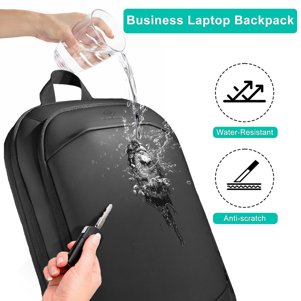 hk Business Backpack for Men 15.6 Inch,Slim & Expandable Waterproof Travel Laptop Backpack, Anti-Theft Lightweight Work Computer Bag, College Laptop Backpacks Gifts for Men Women-Black