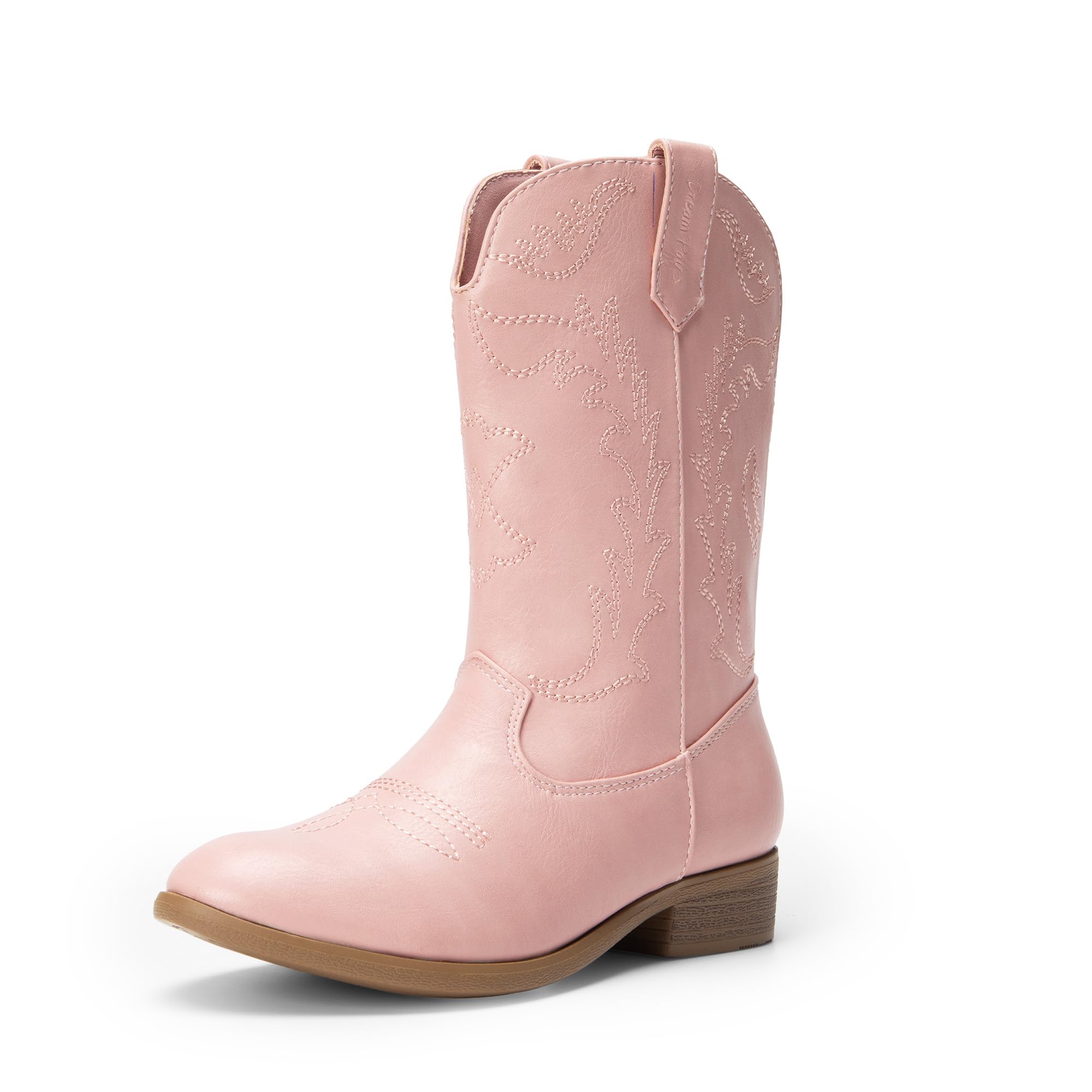 DREAM PAIRS Cowgirl Cowboy Western Boots Girls Mid Calf Riding Shoes Little Kid/Big Kid