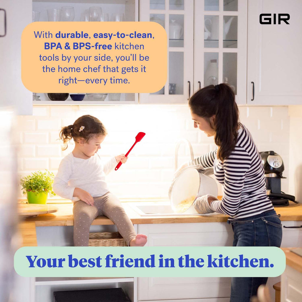 GIR: Get It Right Premium Silicone Spatula - Non-Stick Heat Resistant Kitchen Spatula - Perfect for Baking, Cooking, Scraping, and Mixing - Mini - 8 IN, Black