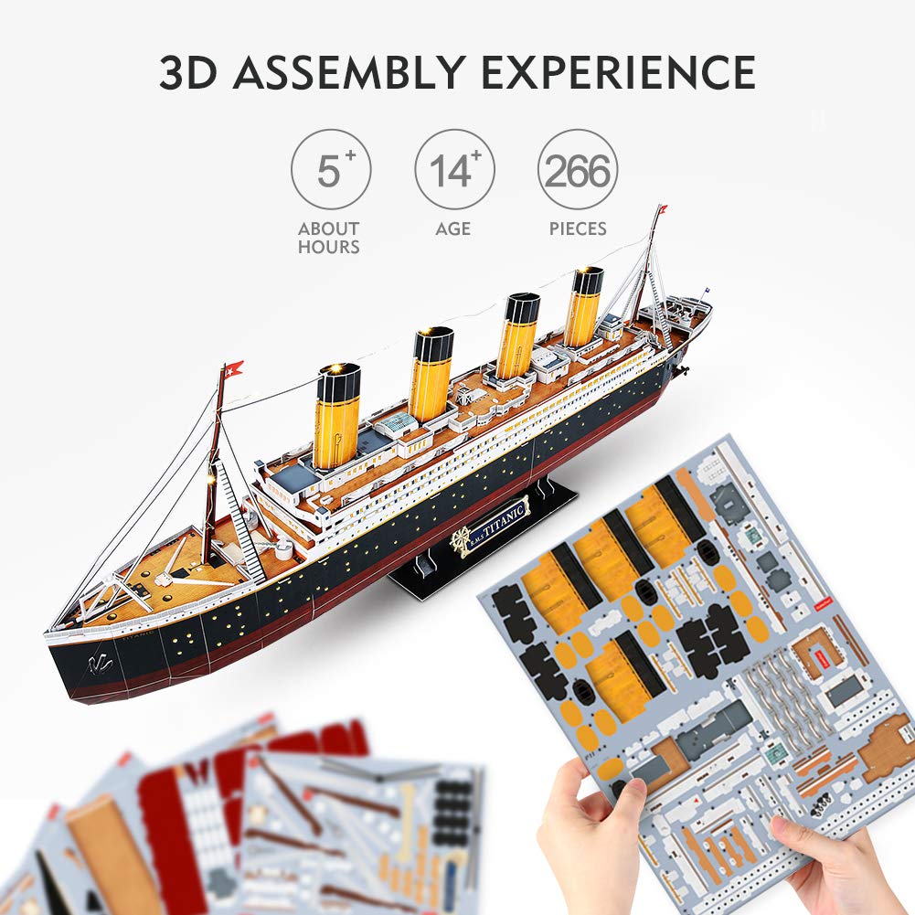 CubicFun 3D Ship Puzzles for USS Constitution Sailing Boat Models for Adults and Teens Toys, 193 Pieces