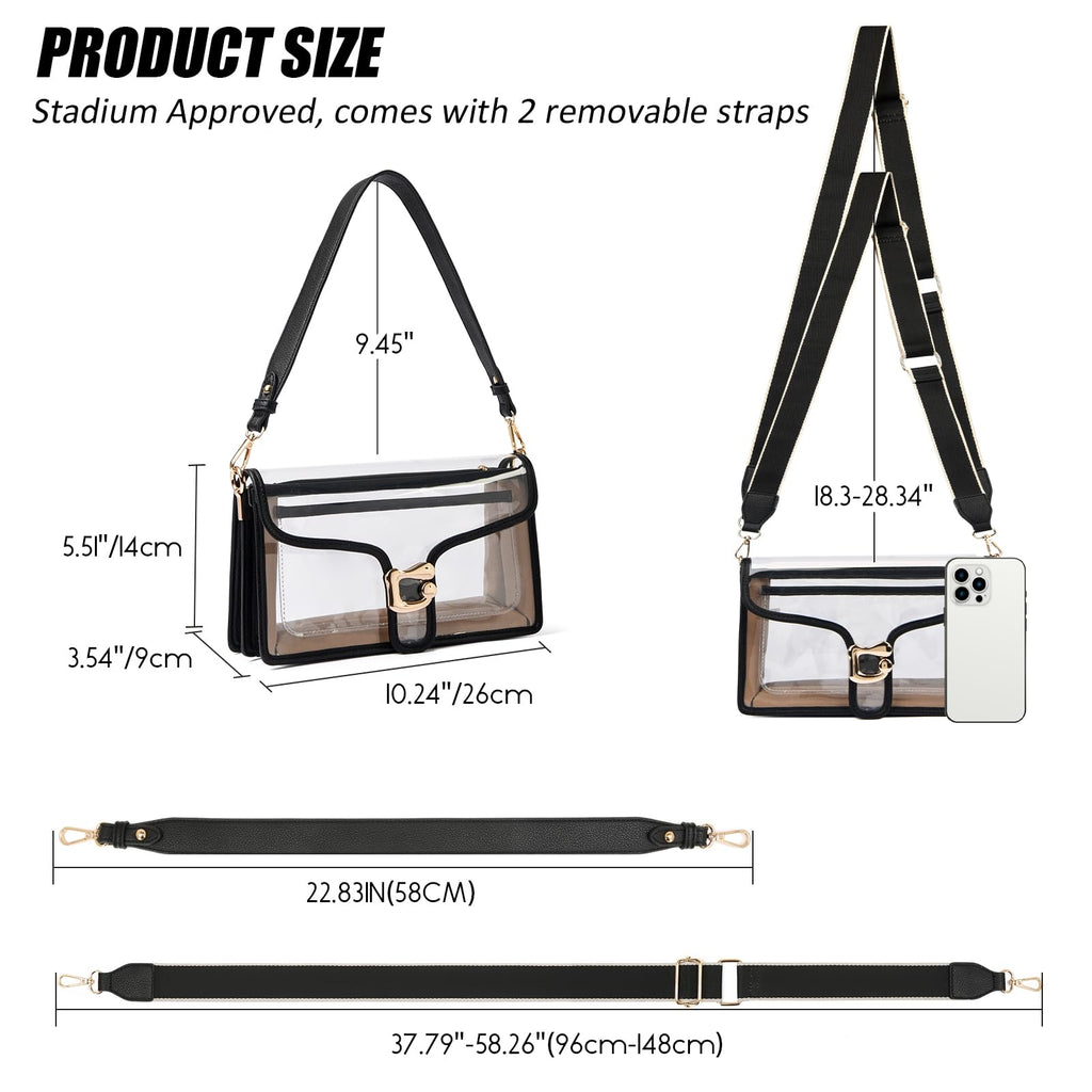 Travistar Crossbody Bags for Women Trendy - Small Cross Body Purse Shoulder Bag Leather Handbags Evening Clutch with 2 Straps | 2 detachable straps