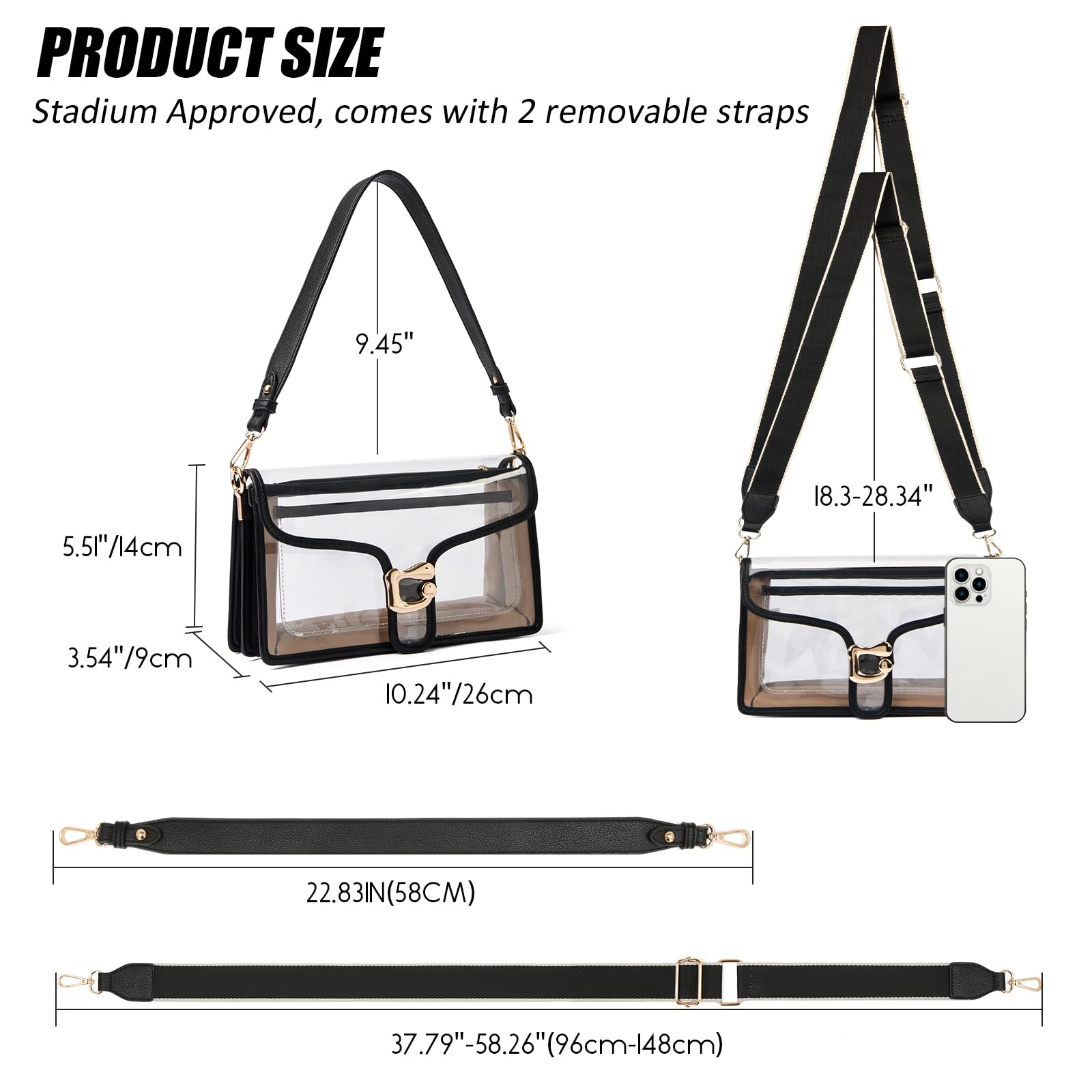Travistar Crossbody Bags for Women Trendy - Small Cross Body Purse Shoulder Bag Leather Handbags Evening Clutch with 2 Straps | 2 detachable straps