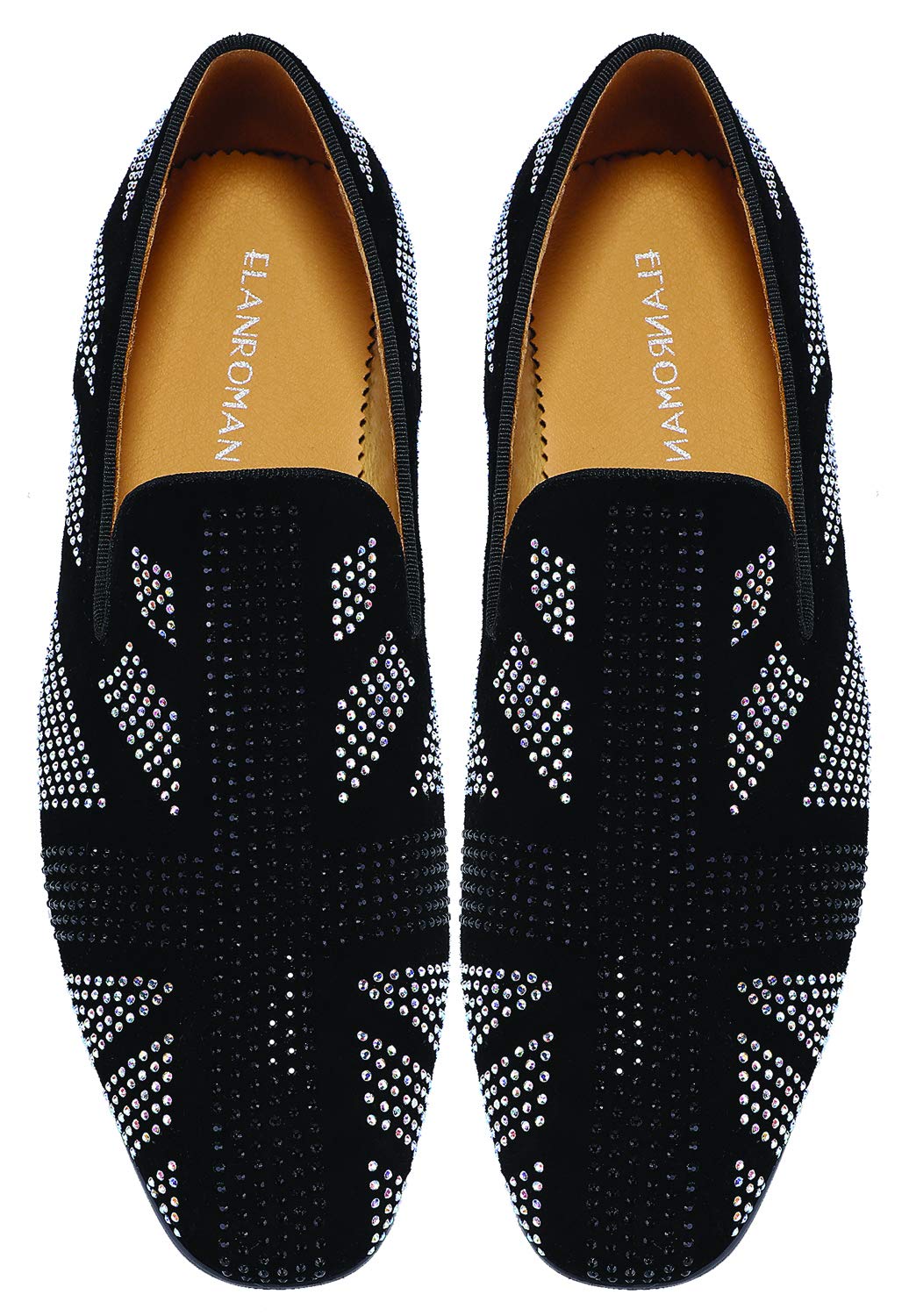 ELANROMAN Men's Loafers Leather Wedding Party Dress Shoes
