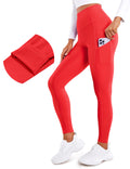 CRZ YOGA Fleece Lined Leggings Pockets 28'' - Thermal Casual Lounge Workout Womens Yoga Full Length Pants Winter Warm