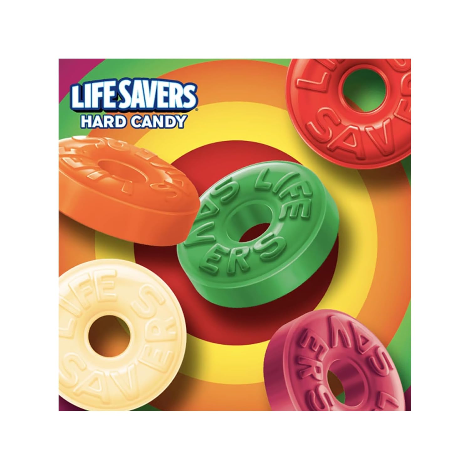 Life Savers Hard Candy 5 Flavors - 5 lbs of Candy - Individually Wrapped - Cherry, Watermelon, Orange, Pineapple, and Raspberry - Perfect for Stocking the Pantry