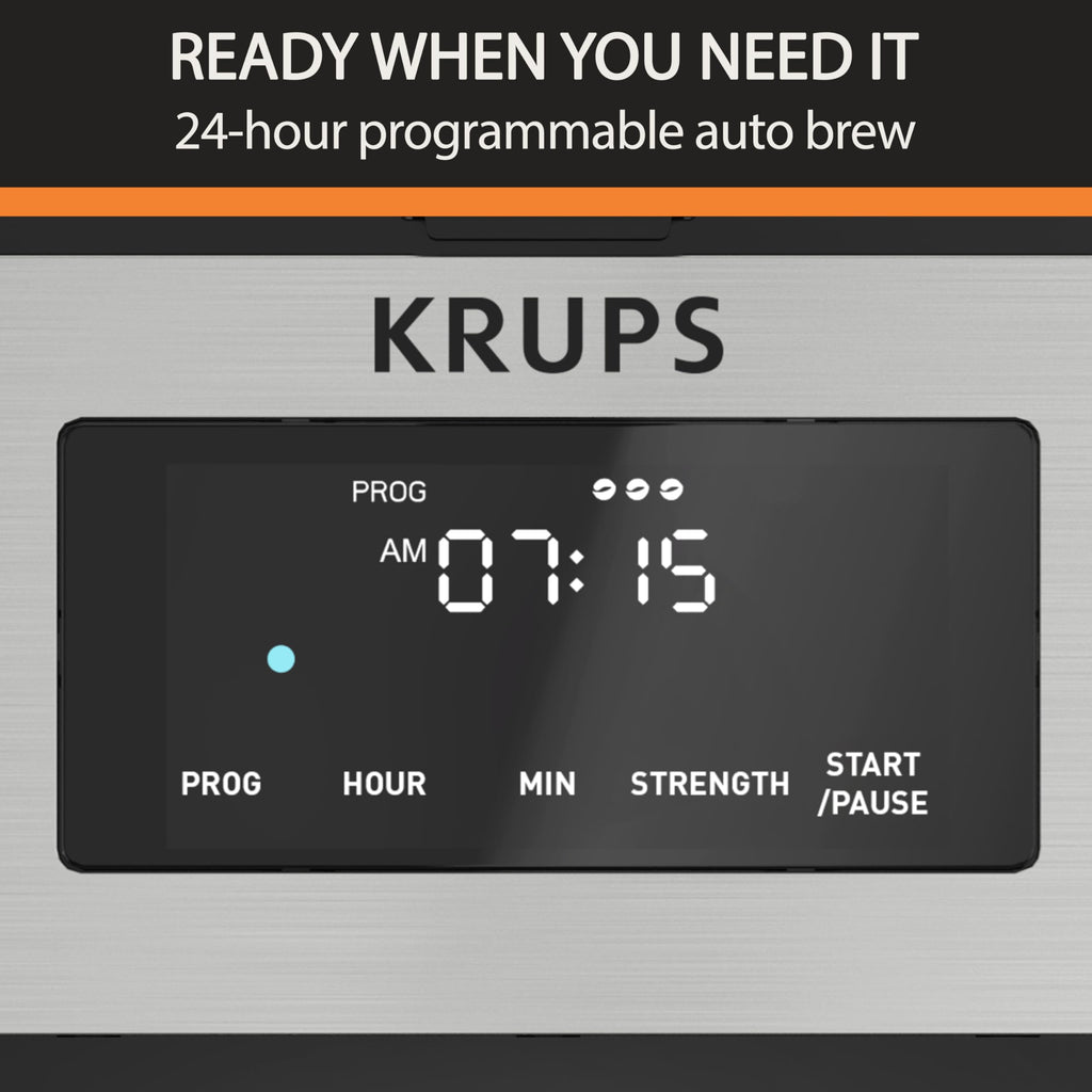 KRUPS Simply Brew Coffee Maker - Multi-Serve 4-in-1 with Stainless Steel Travel Tumbler, Black, 14oz