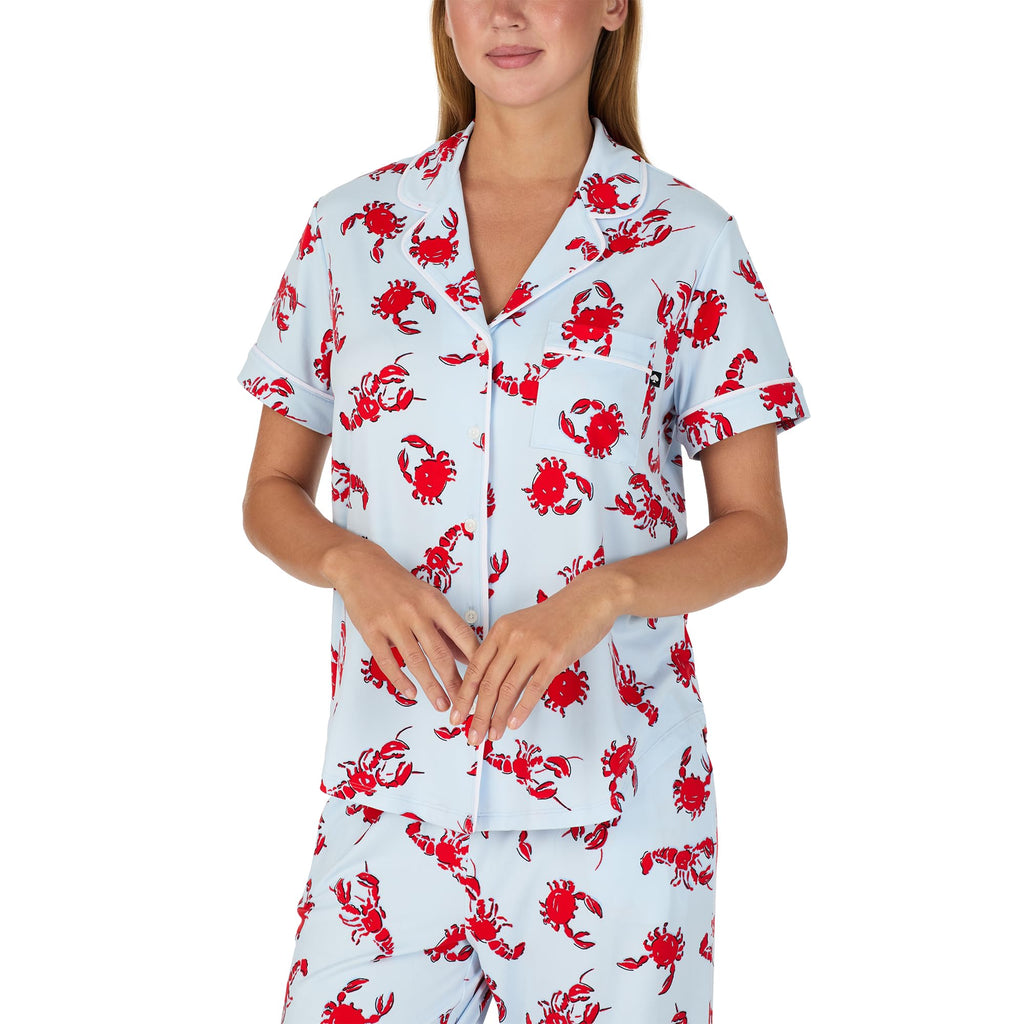 kate spade new york Short Sleeve Cropped Pant PJ Set