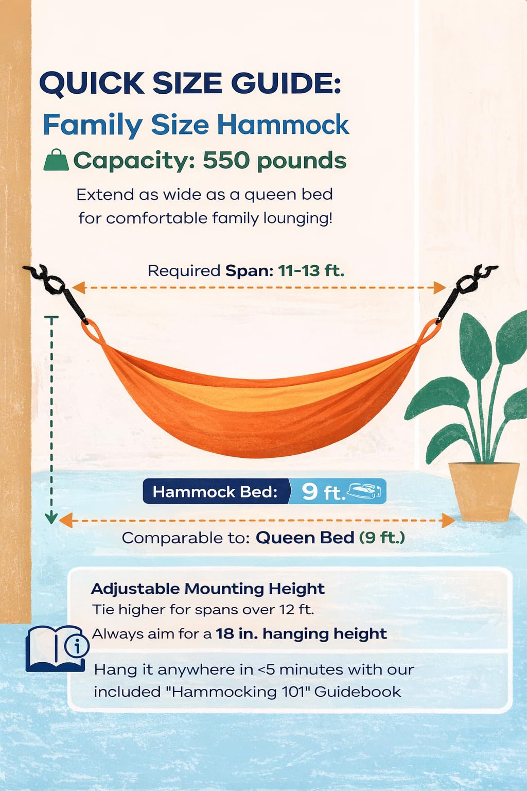 Handwoven Hammock by Yellow Leaf Hammocks - Double Size, Fits 1-2 PPL, 400lb max - Weathersafe, Super Strong, Easy to Hang, Ultra Soft, Artisan Made - Color: Natural Khaki