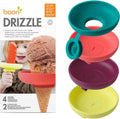 Boon Drizzle Silicone Ice Pop Holder - Drip Catcher for Frozen Treats - Dishwasher Safe Summer Kids and Toddler Essentials - Includes 2 Travel Cases - 4 Count