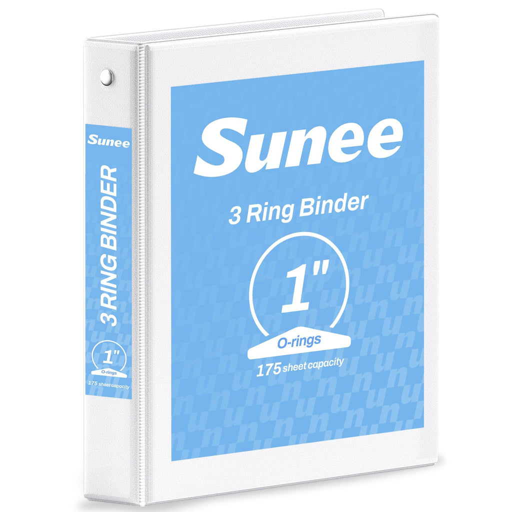 SUNEE 3 Ring Binder 1/2 Inch 1 Pack, Clear View Binder Three Ring PVC-Free (Fit 8.5x11 Inches) for School or Office Supplies, Black