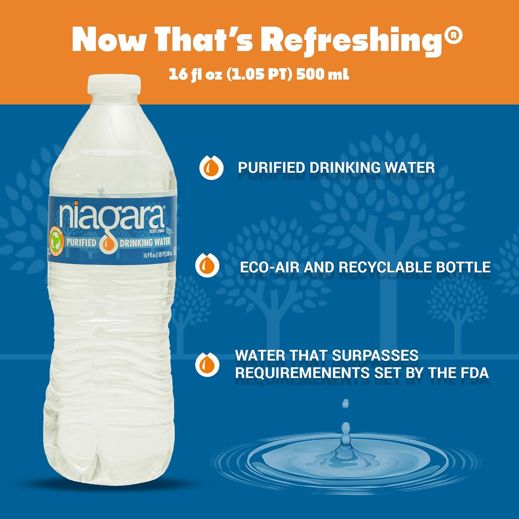 Niagara Bottled Water Full Pallet, 16.9 Oz, 48 Cases Wholesale
