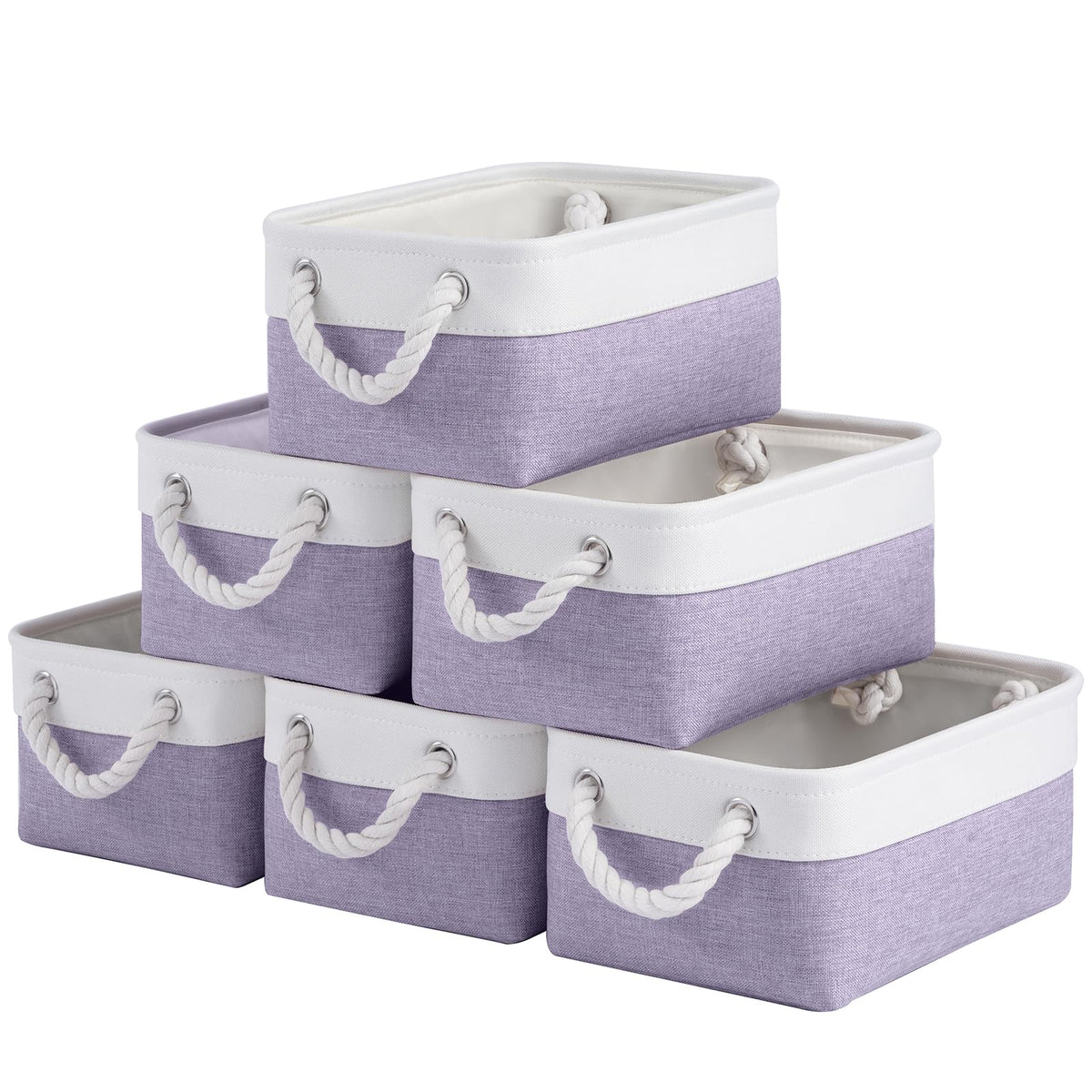 Storage Baskets for Shelves 11.8x7.9x5.2 Inch, Foldable Fabric Storage Bins with Handles, Small Storage Baskets for Organizing Closet, Office, Home Organization (1-Pack, Gray)