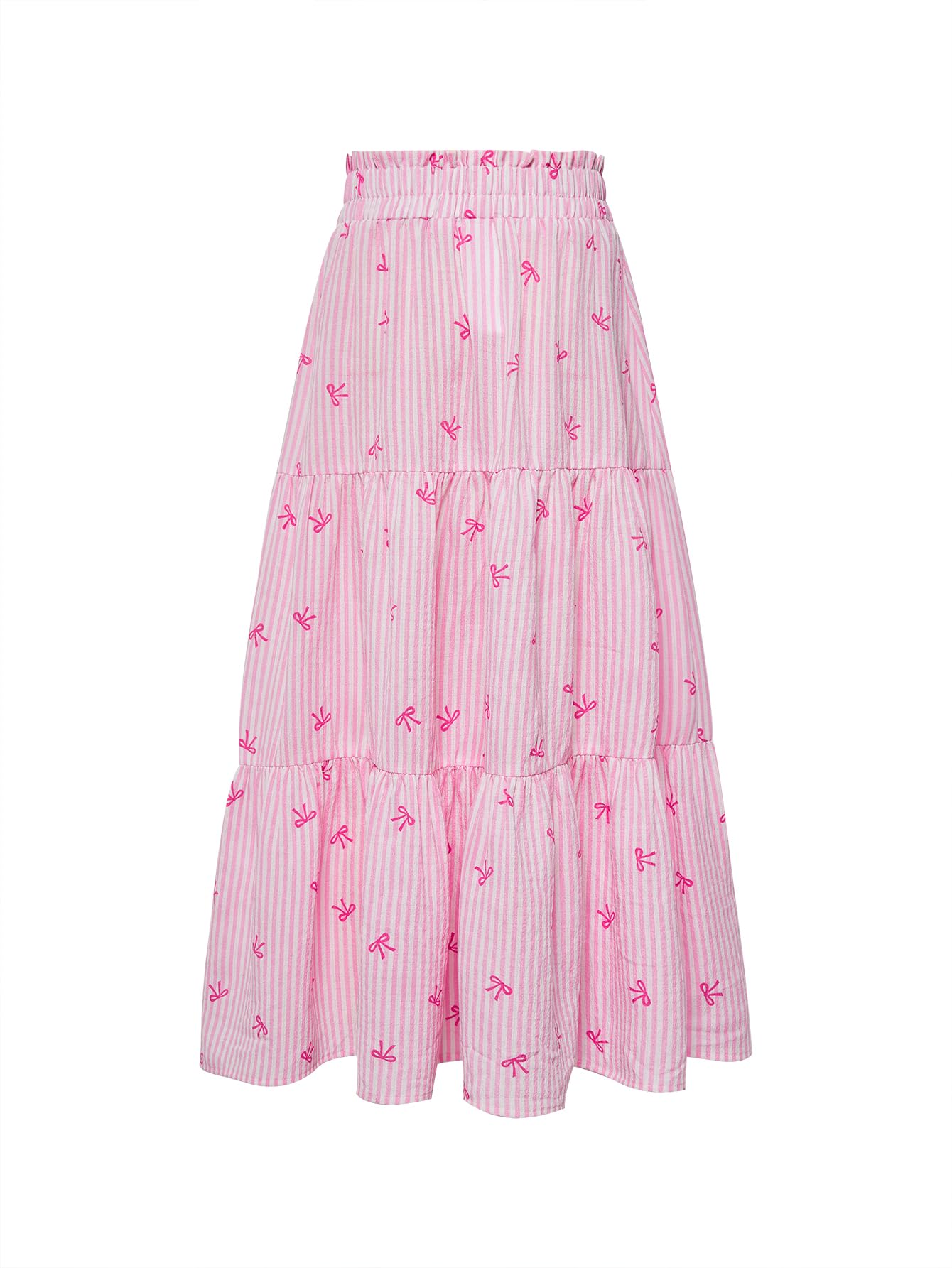 Floerns Girls Boho Floral Print High Waist Flare Hem Summer Long Skirt