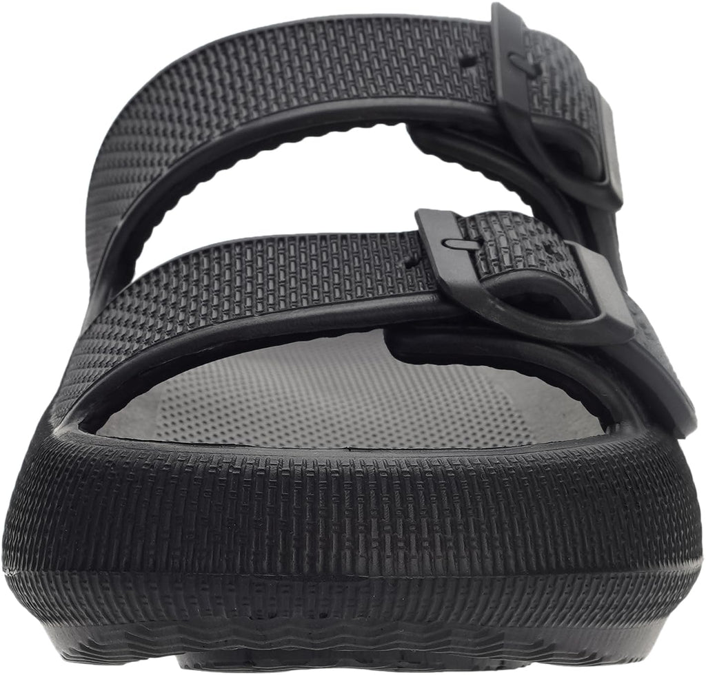 WHITIN Slides for Women Men Double Buckle Adjustable Thick Sole Pillow Slippers Bathroom Sandals