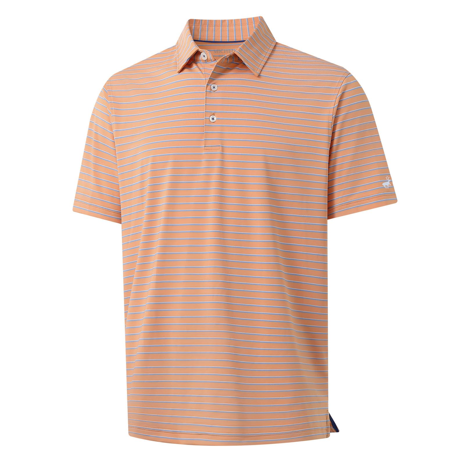 Rouen Mens Polo Shirts Short Sleeve Dry Fit Performance Moisture Wicking Causal Striped Polo Collared Golf Shirts for Men