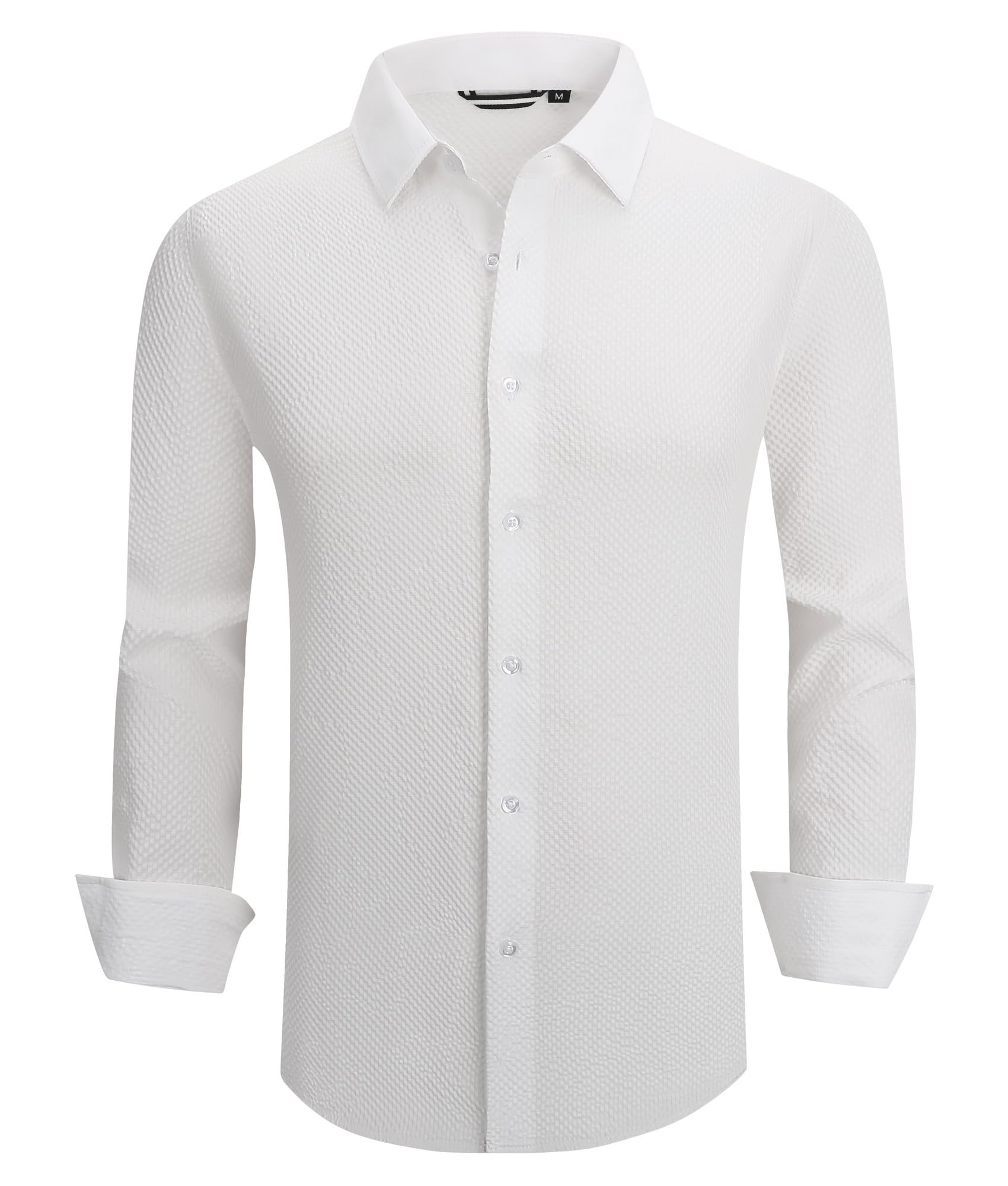 Alex Vando Mens Dress Shirt Wrinkle Free Regular Fit 4-Way Stretch Button Down Shirts