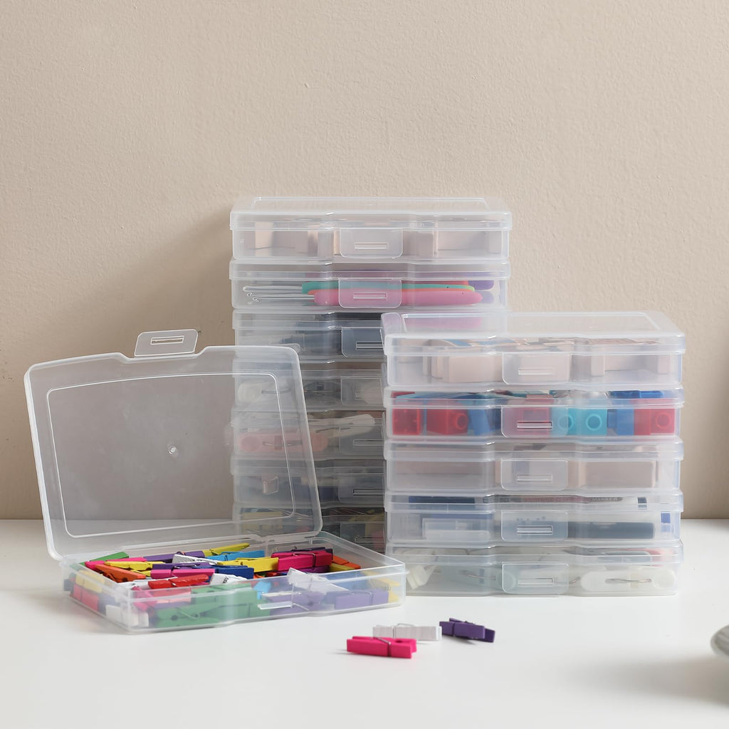 novelinks 12 Pack 4"x6" Photo Storage Boxes and Picture Organizer (Clear) | Photo Organizers and Storage, Task Boxes for Special Education, Picture Box, Photo Storage Containers, Flash Card Holder