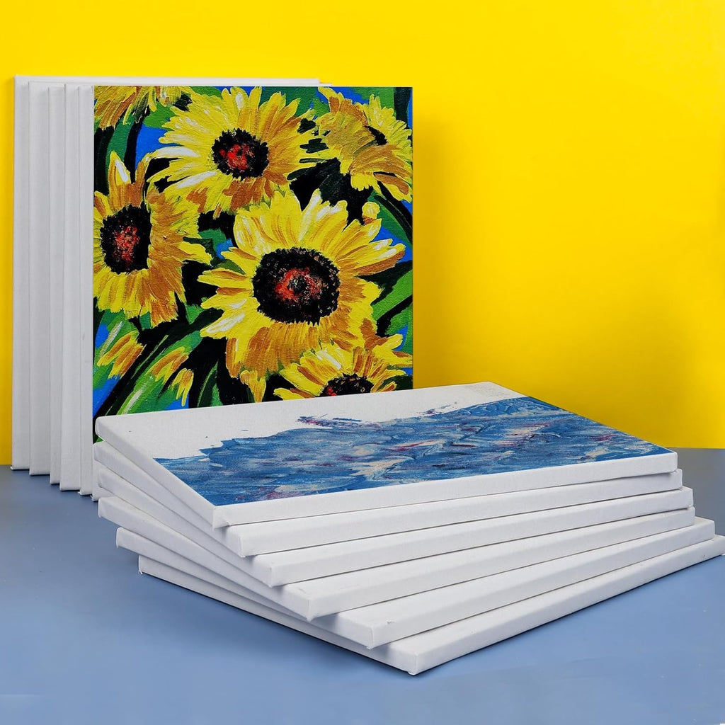 ESRICH Stretched Canvas for Painting 5x7, 48 Pack Small Canvases for Painting 5/8" Profile Primed Acid-Free Blank Painting Canvas for Kids & Artists for Decorations, Painting Parties.