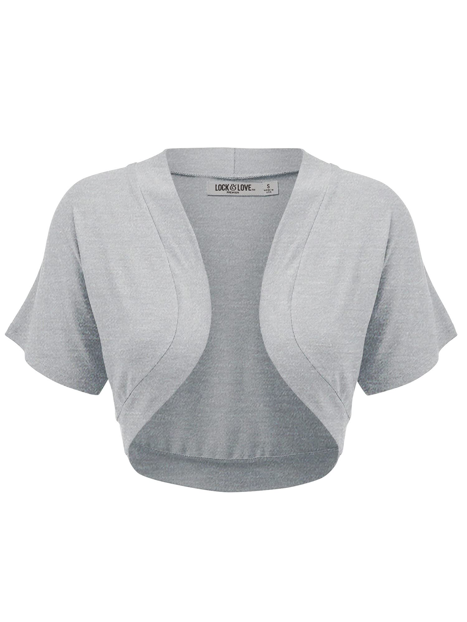 Lock and Love Women's Versatile Open Front Lightweight Short Sleeve Bolero Shrug