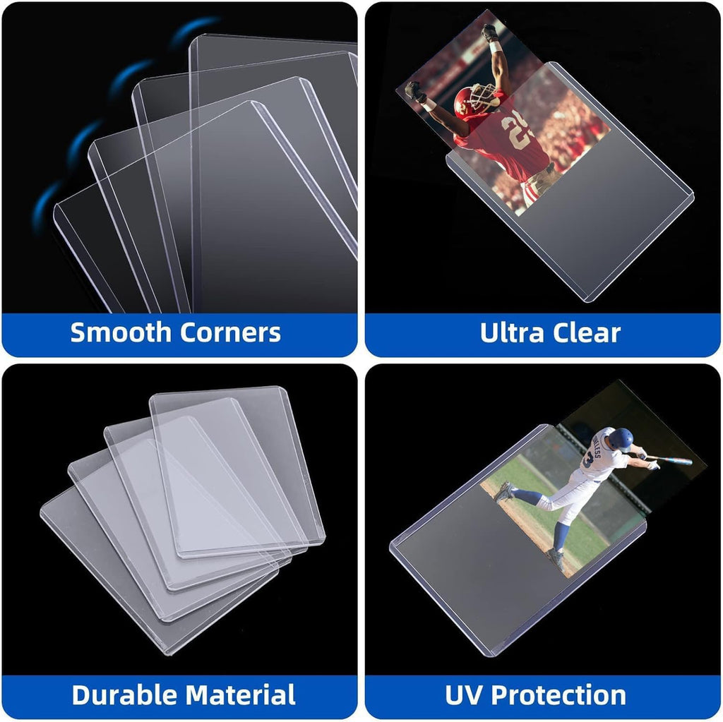 2000 Pack Card Sleeves Hard Plastic, Arjiekwei 3"X4" Baseball Cards Protectors Plastic, Premium Card Holder for Trading Sports Baseball Football Game Cards (1000 Rigid + 1000 Clear)