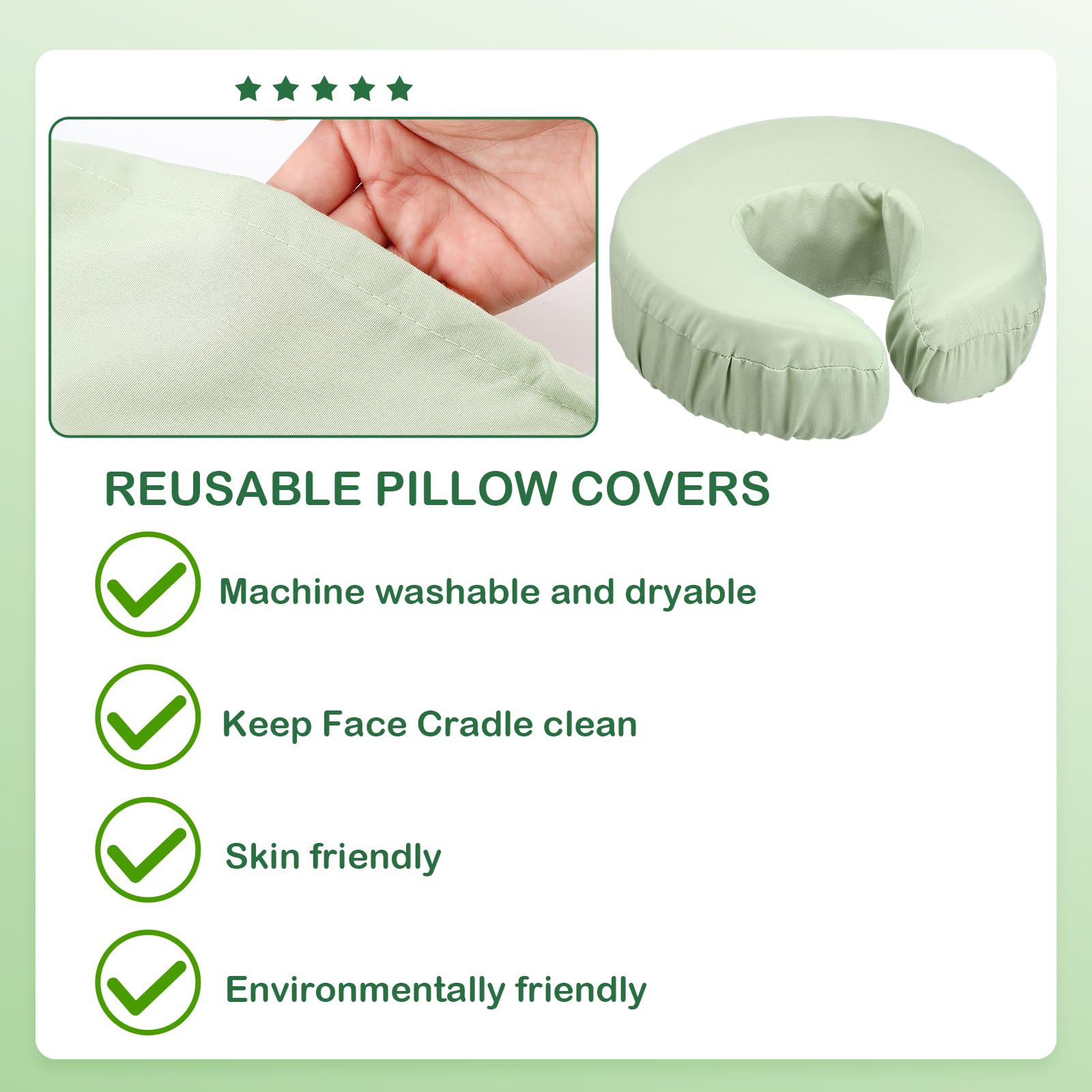 Macarrie 24 Pcs Face Cradle Covers for Massage Table Microfiber Reusable Soft Thicker Massage Table Headrest Covers Bulk Oil Proof Cradle Head Rest Sheets for Spa Beauty Salons(Beige)