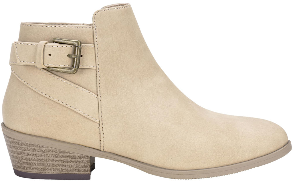 Vepose Women's Short Ankle Boots Low Heel, Western Cutout Perforated Booties