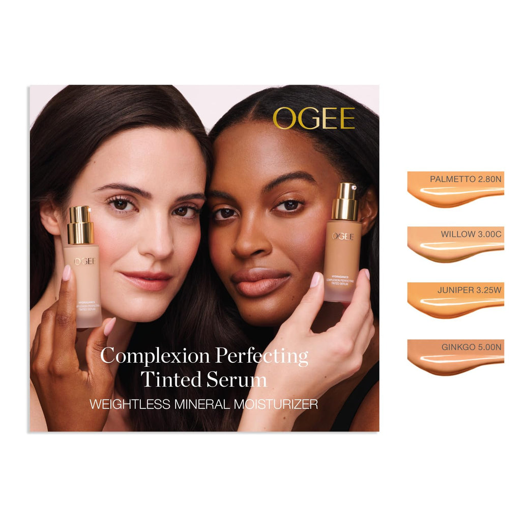 Ogee Complexion Perfecting Liquid Foundation - Lightweight Tinted Moisturizer For Face (Acacia 12.25C - Deep, Red Undertones) - with Vitamin C & Jojoba Oil - Certified Organic & Made in USA
