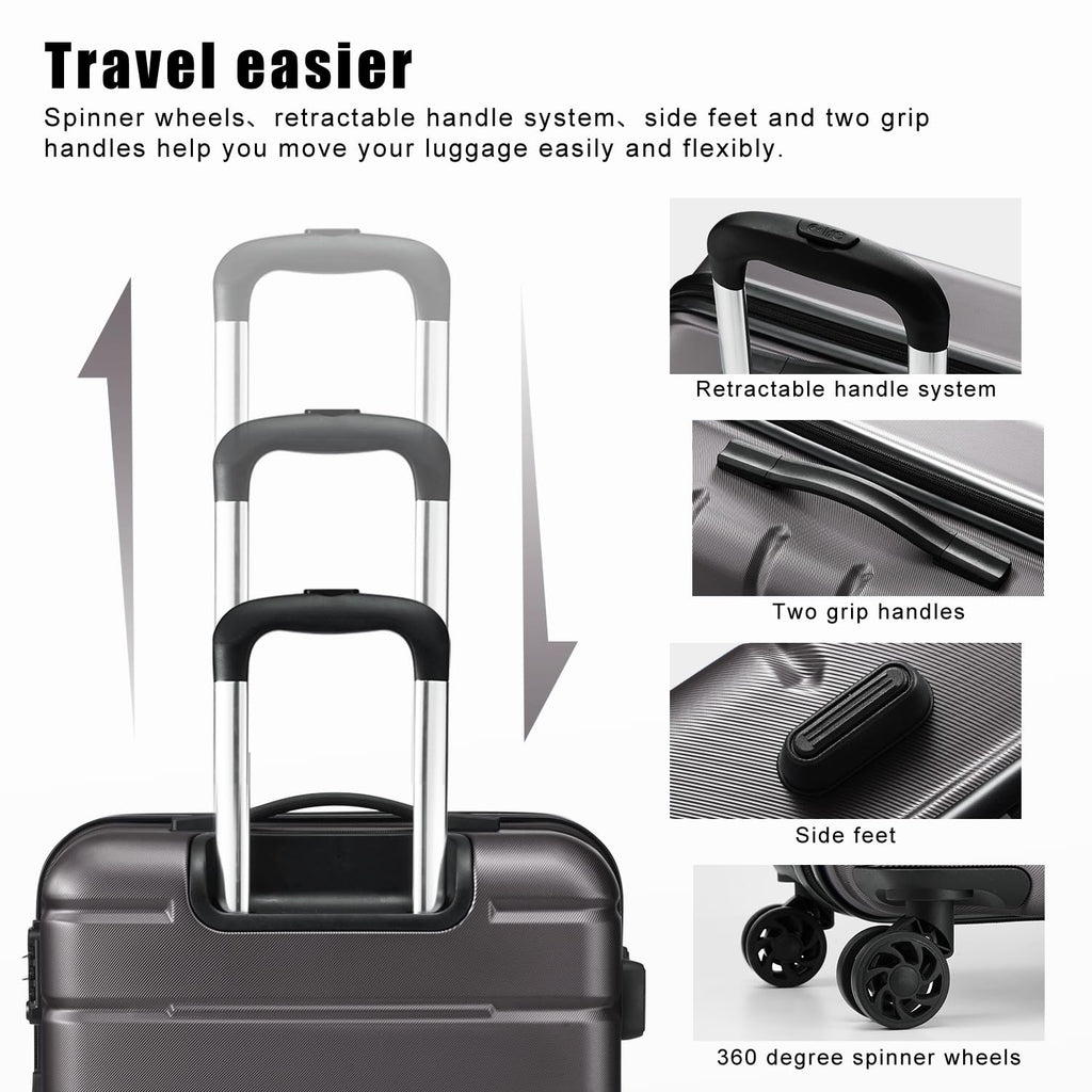 Coolife Luggage Suitcase Carry-on Spinner TSA Lock USB Port Expandable (only 28’’) Lightweight Hardside Luggage (Teal Blue, S(20in_carry on))