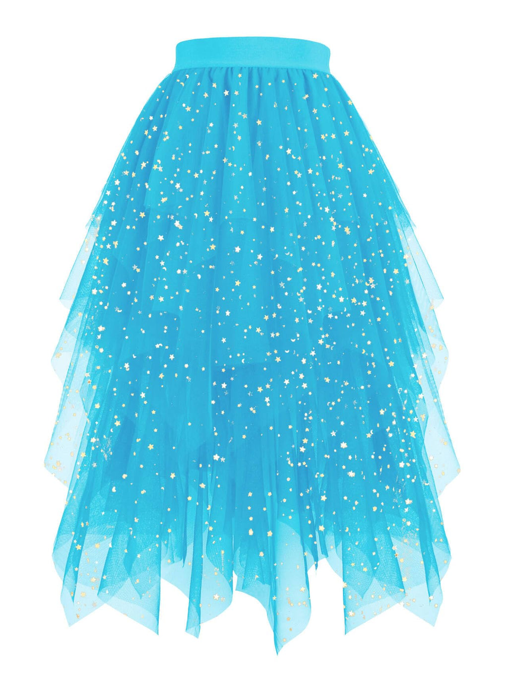 Hanpceirs Women's Tulle Skirts High Low Layered A-line Midi Skirt Irregular Tutu for Women