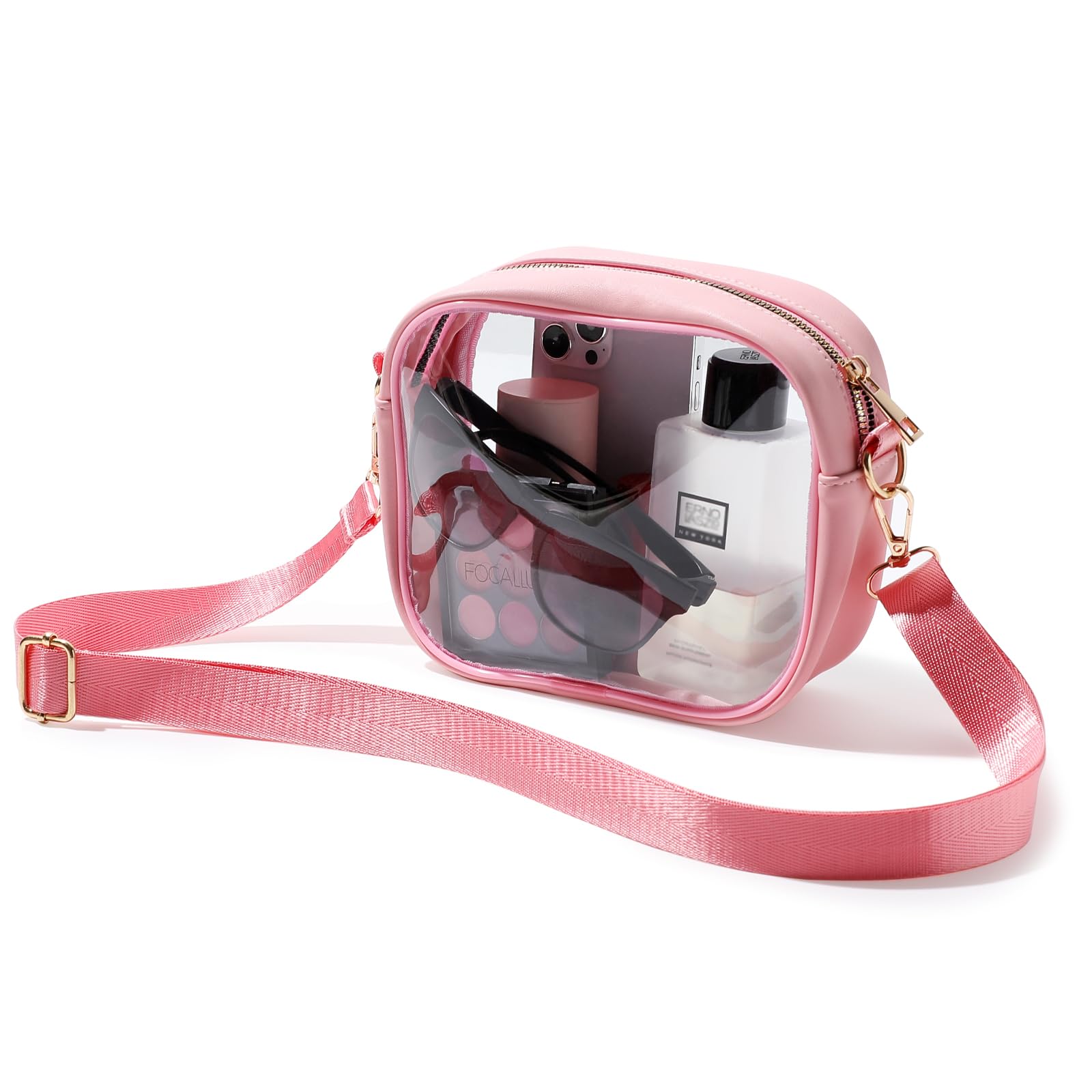 TOBVZOO Clear Bag Stadium Approved, Crossbody Transparent Bag for Concerts Sports Events, Purses for Men & Women