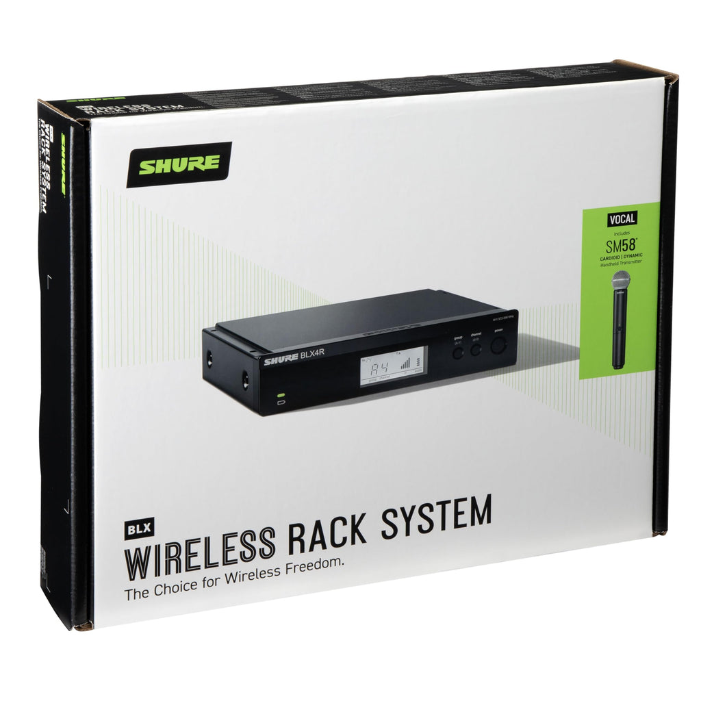 Shure BLX24/SM58 Wireless Microphone System - 14-Hour Battery Life, 300 ft Range, UHF | Includes SM58 Handheld Vocal Mic, Single Channel Receiver | H9 Band (BLX24/SM58-H9)