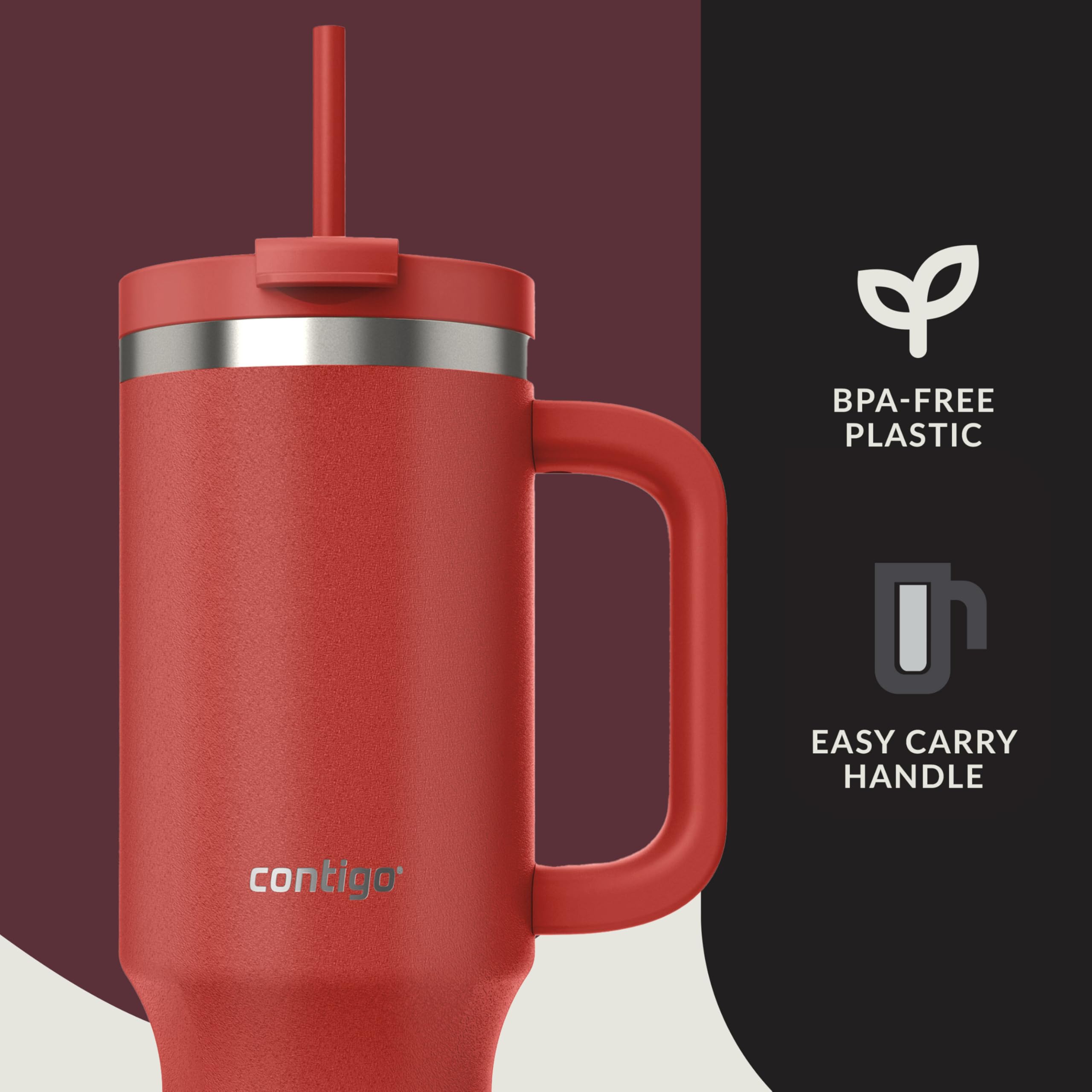 Contigo Streeterville 30oz Tumbler, Stainless Steel Vacuum Insulated, Leak-Proof, Cold for 29 Hours, Fits in cupholders, Licorice