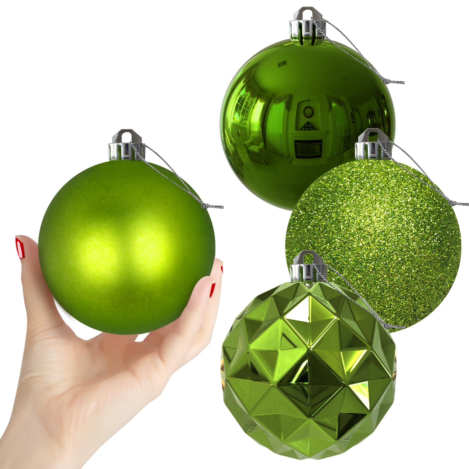 Bubblegun Pink 1.6" Small Christmas Balls Christmas Tree Decoration Ornaments Shatterproof Hanging Balls for Birthday Halloween Holiday Wedding Decorations Set of 12pcs