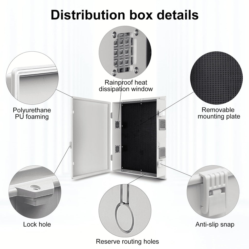 Namunanee Outdoor Electrical Junction Box, ABS Water Resistant Enclosure with Internal Mounting Panel & Hinged Cover, 9.2" H* 7" L* 4.6" W