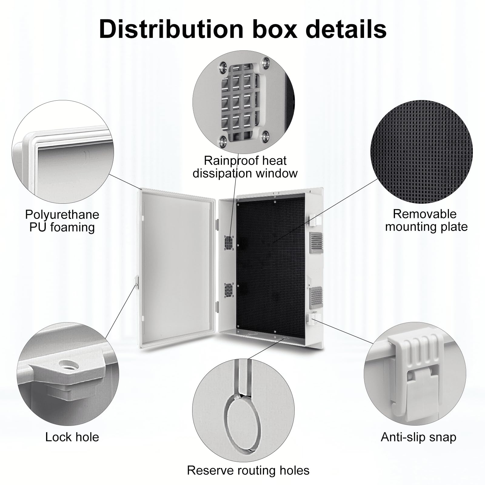 Namunanee Outdoor Electrical Junction Box, ABS Water Resistant Enclosure with Internal Mounting Panel & Hinged Cover, 9.2" H* 7" L* 4.6" W