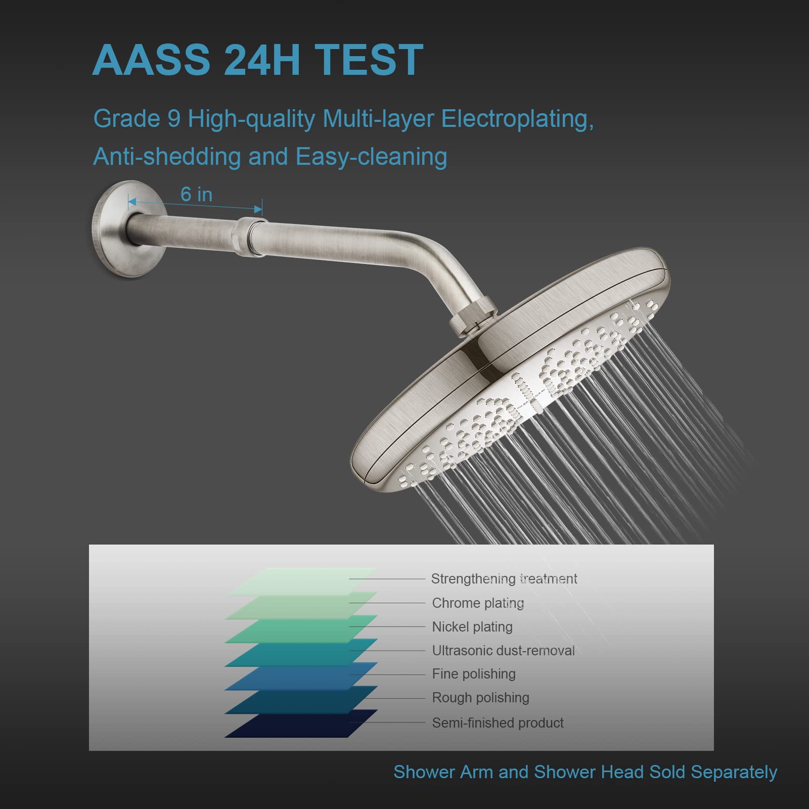 OFFO Shower Head Extension Arm, Shower Arm Extension Shower Head Extender Made of 304 Stainless Steel Shower Pipe Extension, Bright Gold 3 in