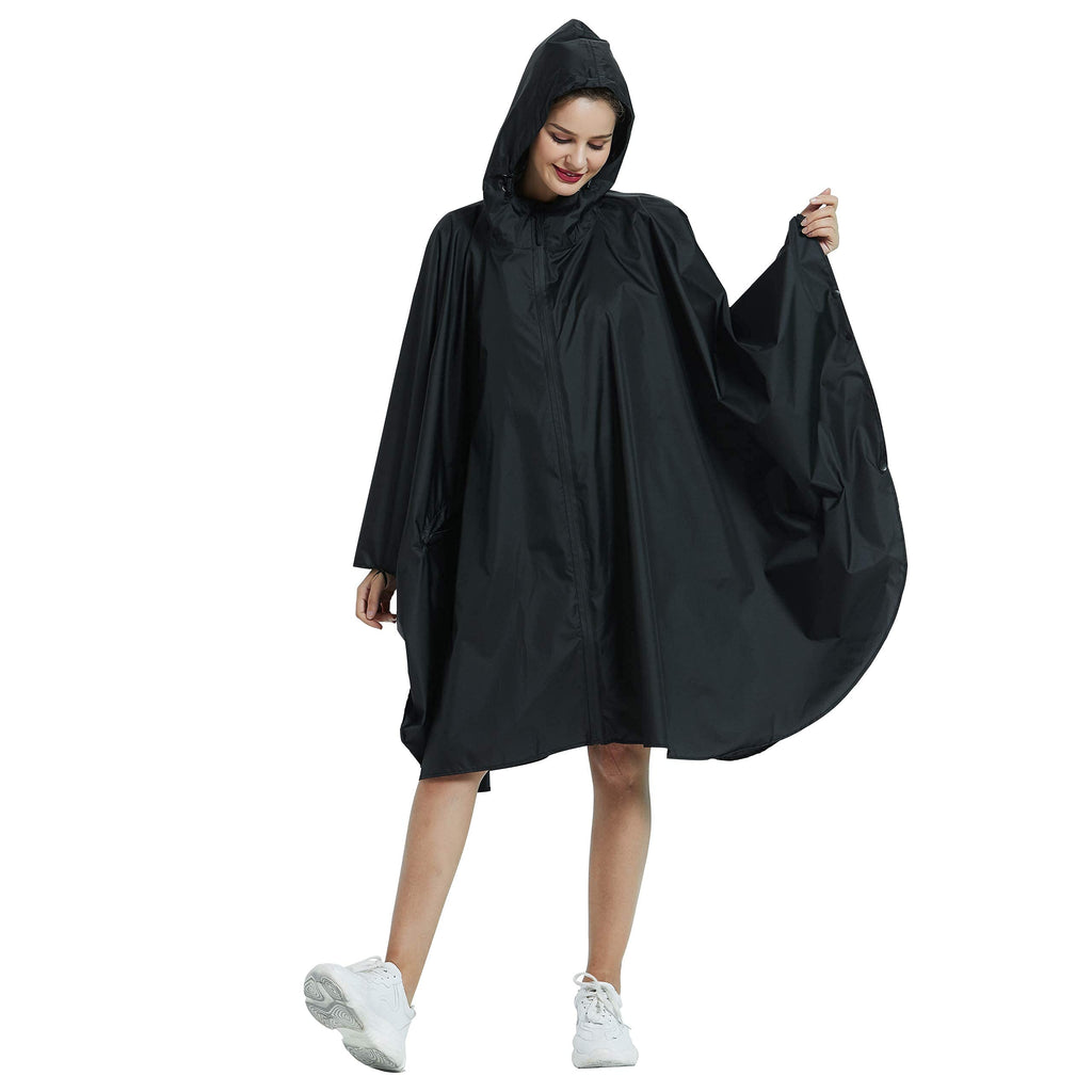 Rain Poncho Jacket Coat Hooded Zipper Style for Women/Men/Adult with Pocket